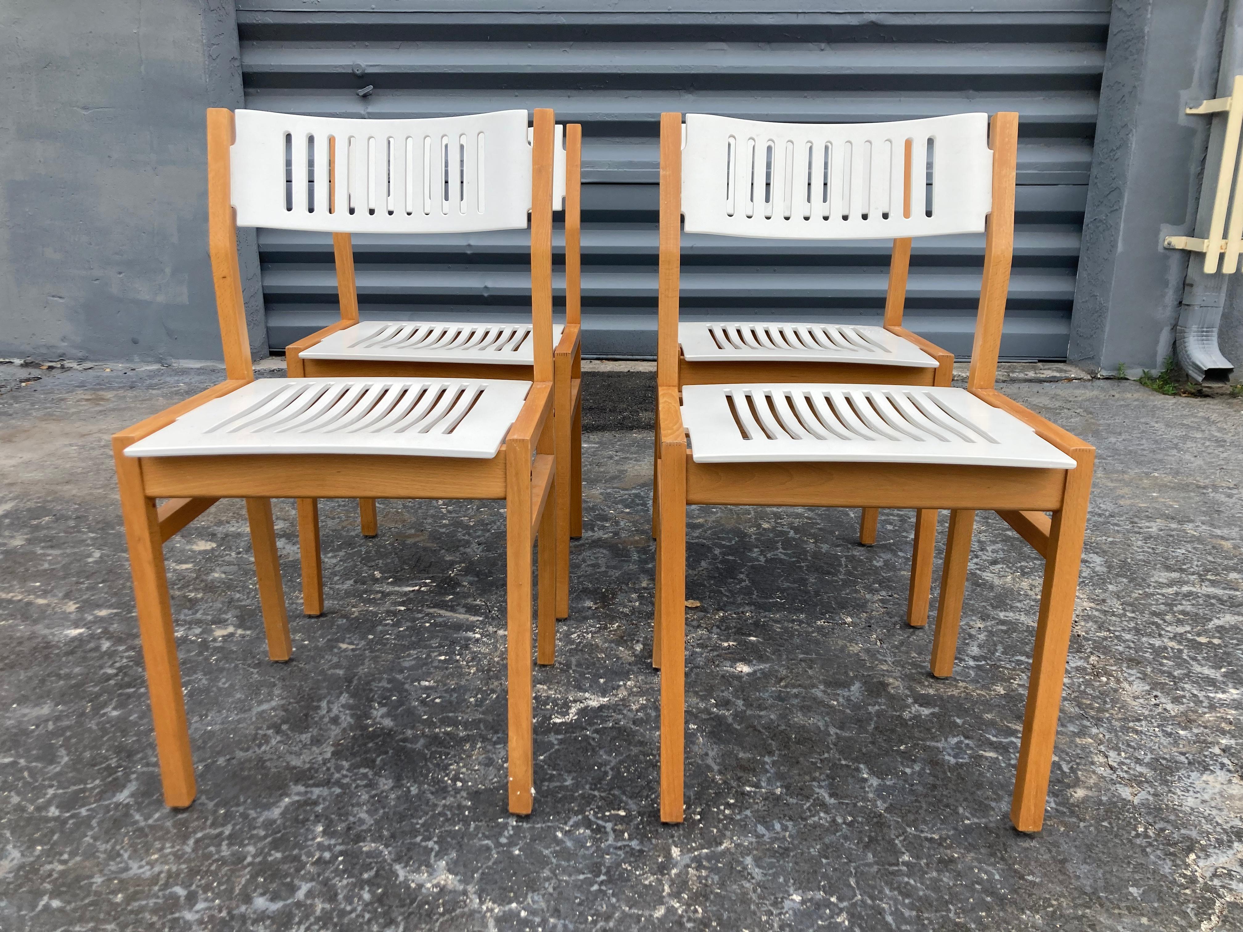 American Set of Four Designer Dining Chairs, Bentwood  For Sale