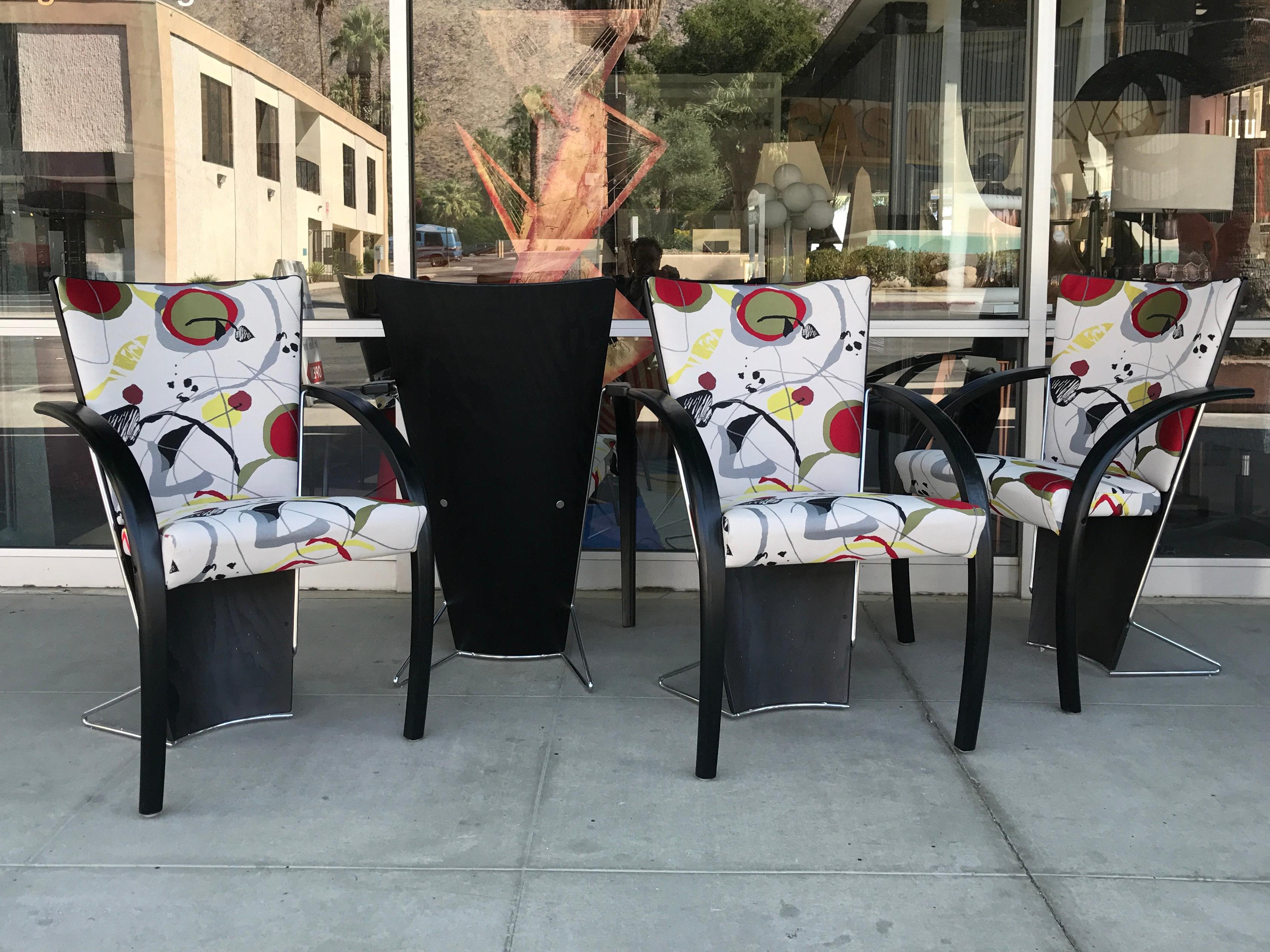 Westnofa - Ensemble de quatre chaises de salle à manger ou de jeu de designer norvégien moderne des années 80  Bon état - En vente à Palm Springs, CA
