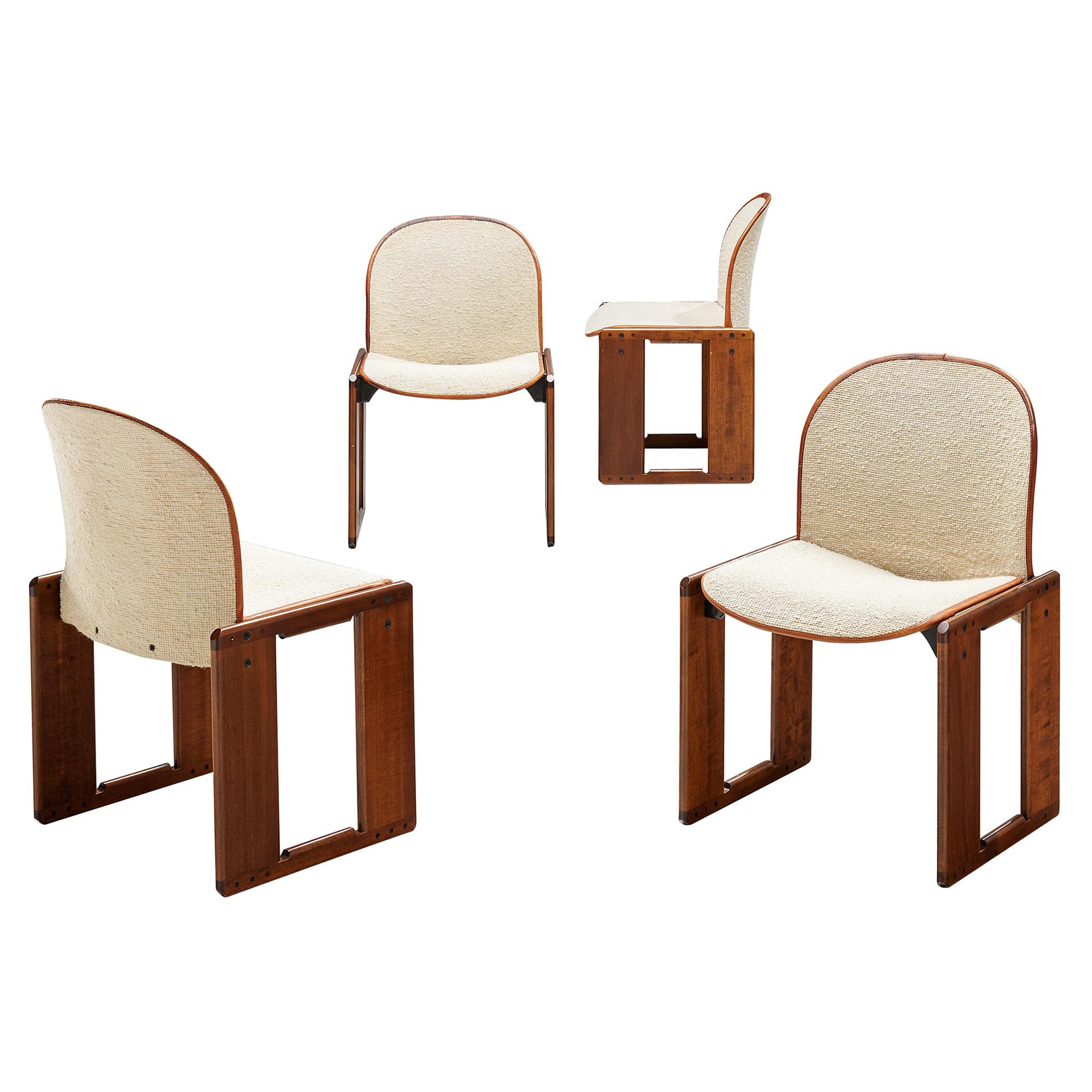 Set of Four 'Dialogo' Chairs in Ivory Upholstery by Afra & Tobia Scarpa