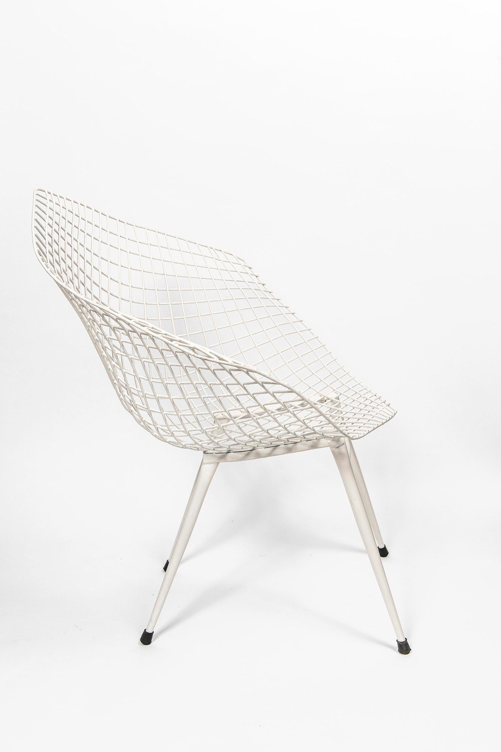 Ensemble de quatre chaises en diamant dans le style de Harry Bertoia, États-Unis, vers 1960 en vente 2