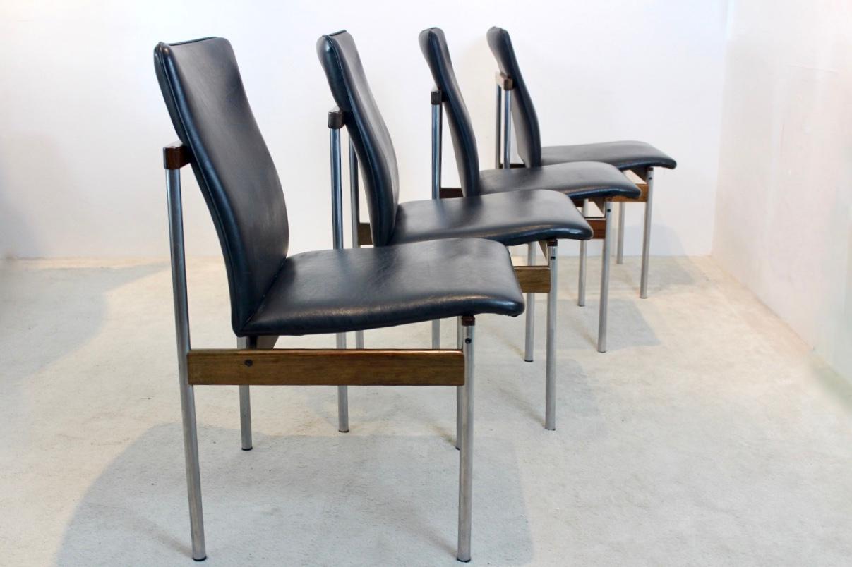 Set of Four Diner Chairs by Fristho In Good Condition For Sale In Voorburg, NL