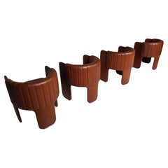 Set of four “Dinette” armchairs by Luigi Massoni for Poltrona Frau in 1972