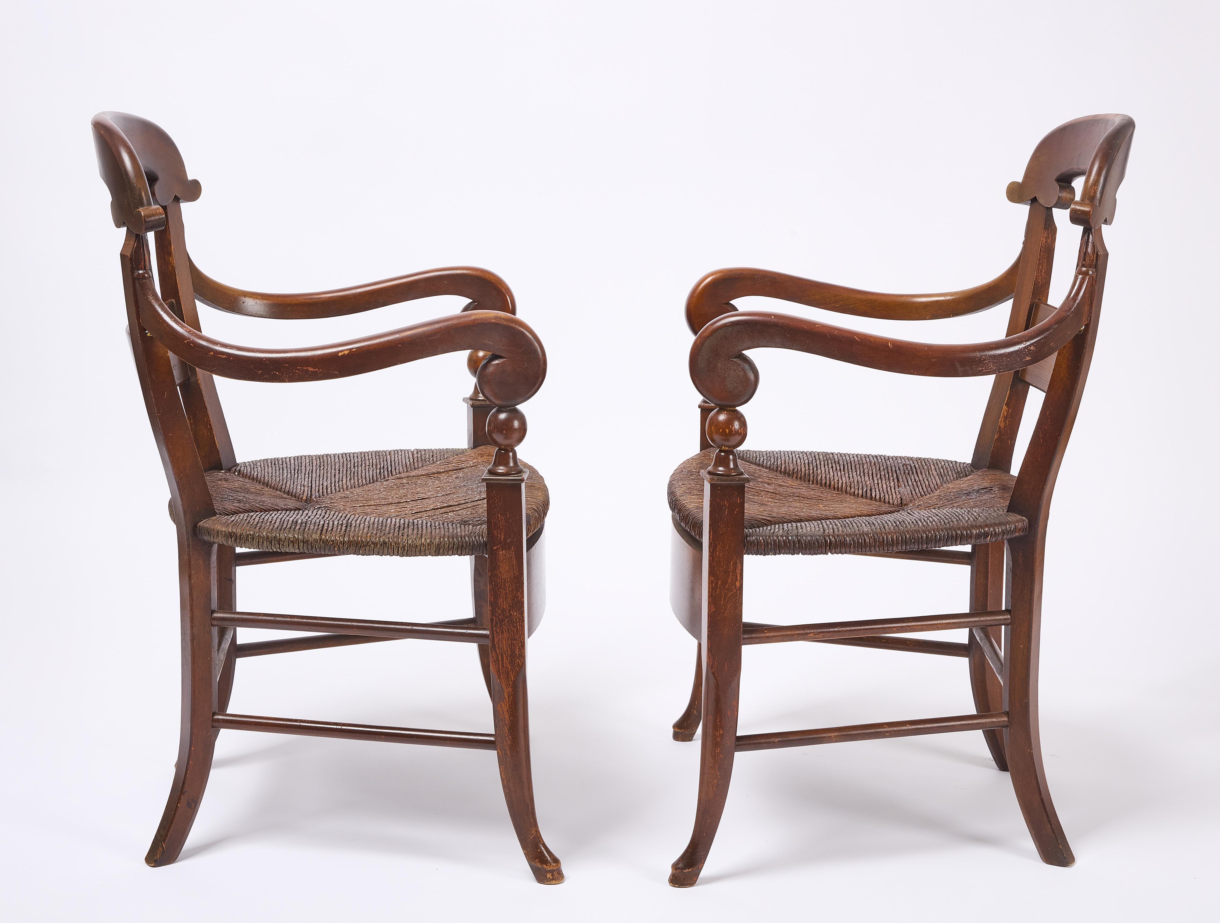 Beaux-Arts Set di quattro poltrone da pranzo