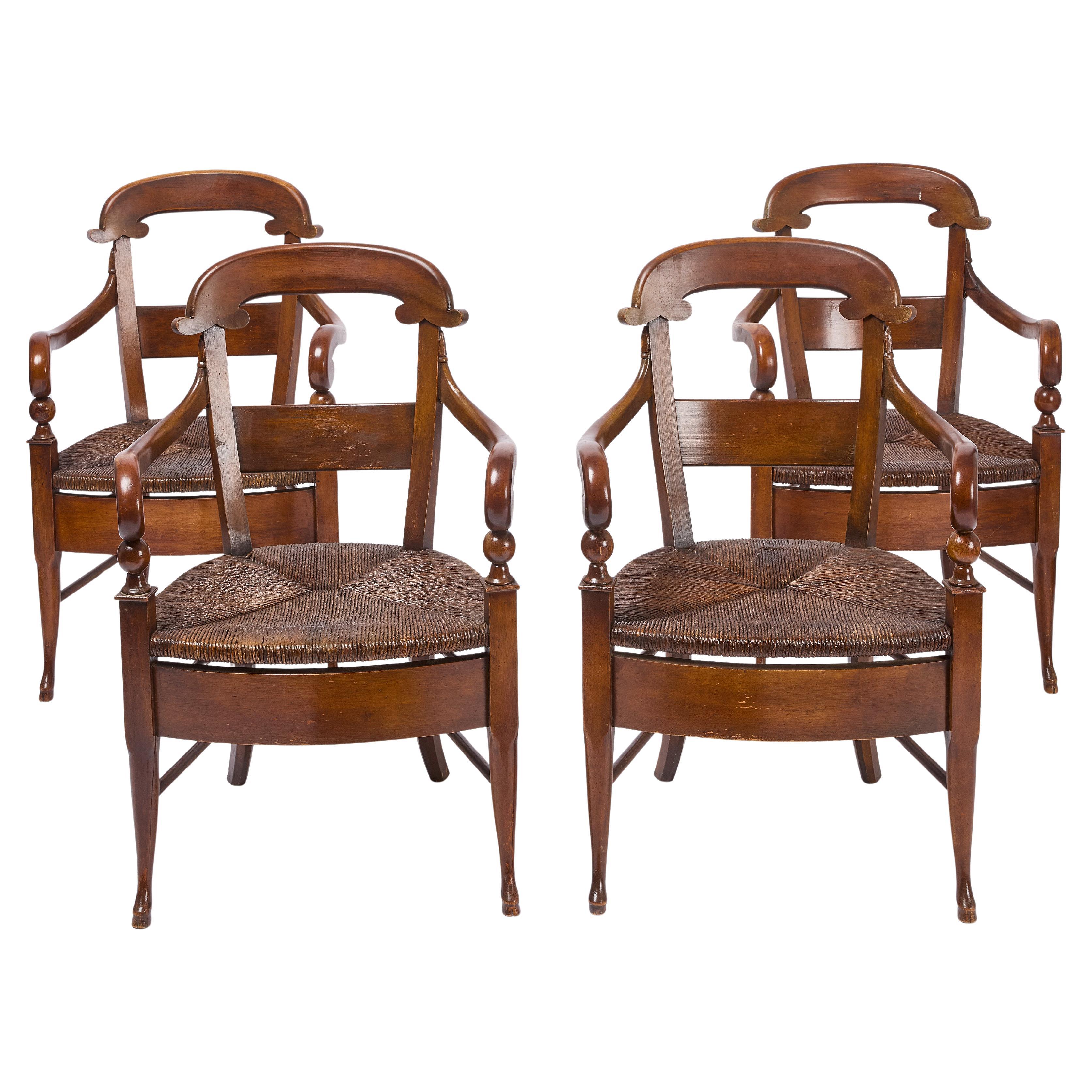 Set of Four Dining Arm Chairs