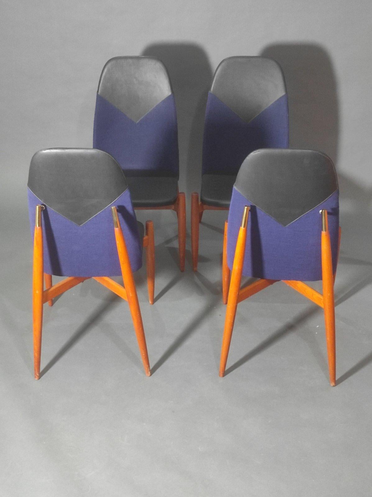 Miroslav Navratil Dining Chair Set of Four 1960s