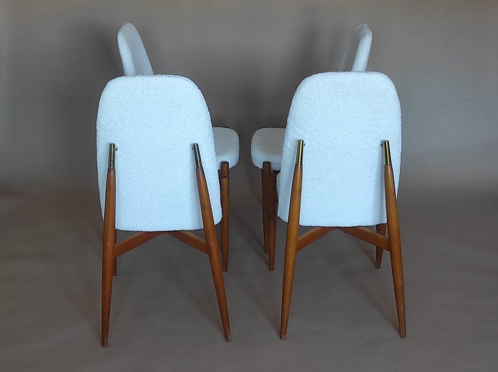 Juego de cuatro sillas de comedor de Miroslav Navratil Años 70 finales del siglo XX en venta