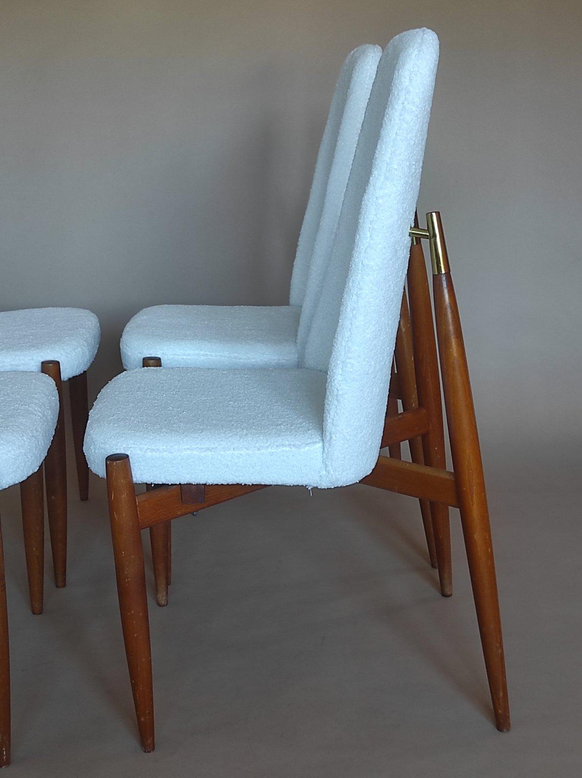 Juego de cuatro sillas de comedor de Miroslav Navratil Años 70 en venta 2