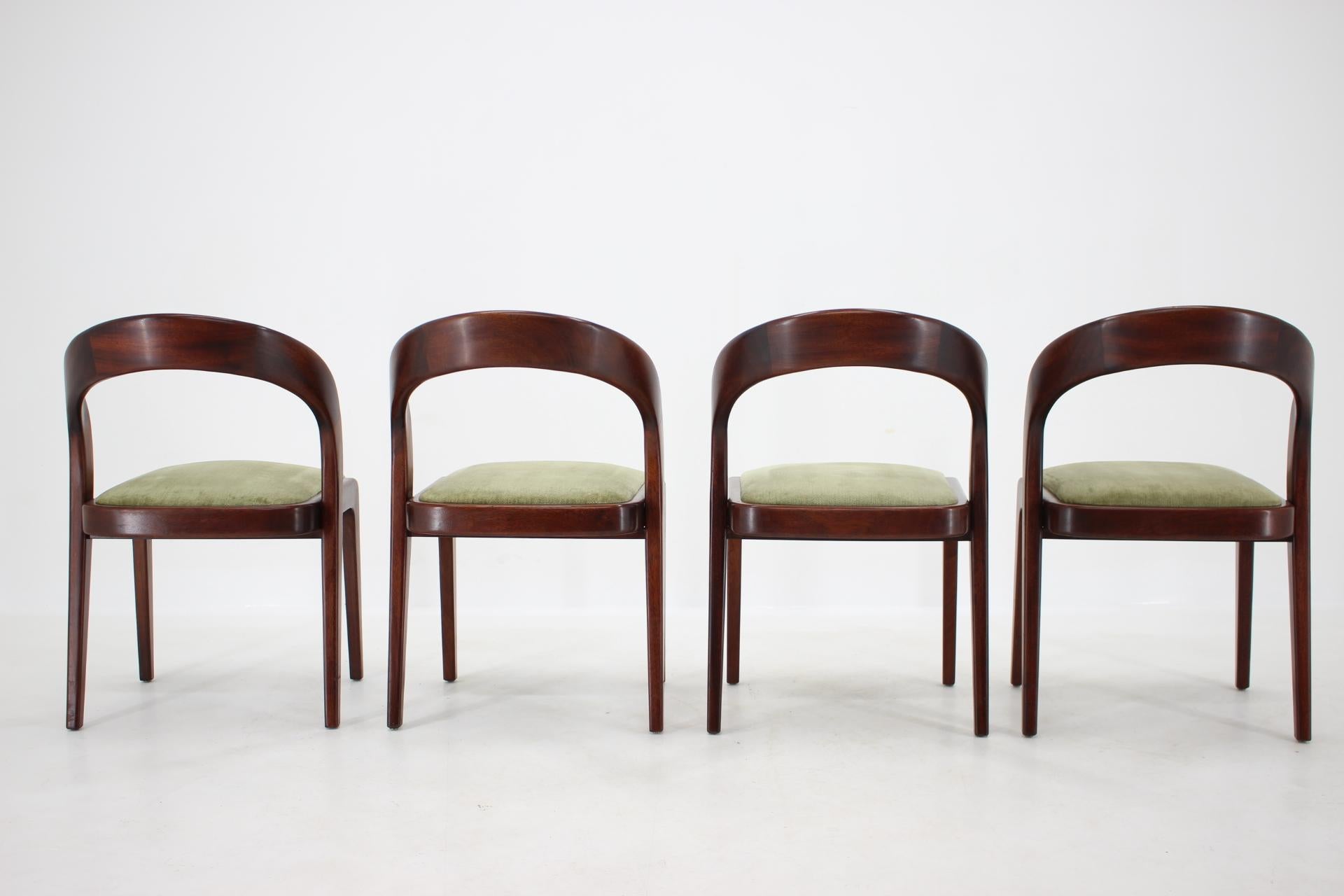 Czech Set of Four Dining Chairs, 1960s