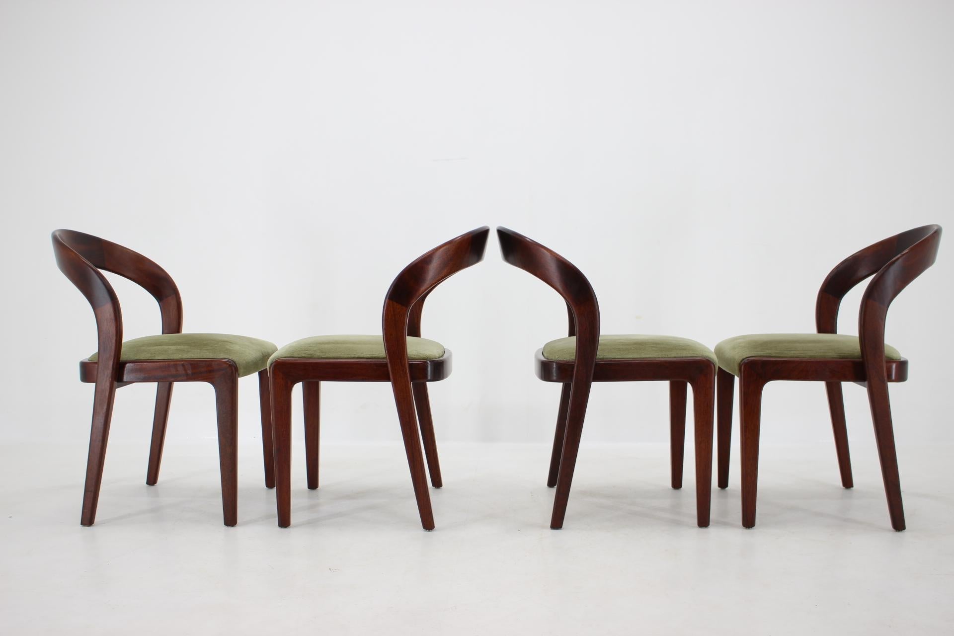 Fabric Set of Four Dining Chairs, 1960s