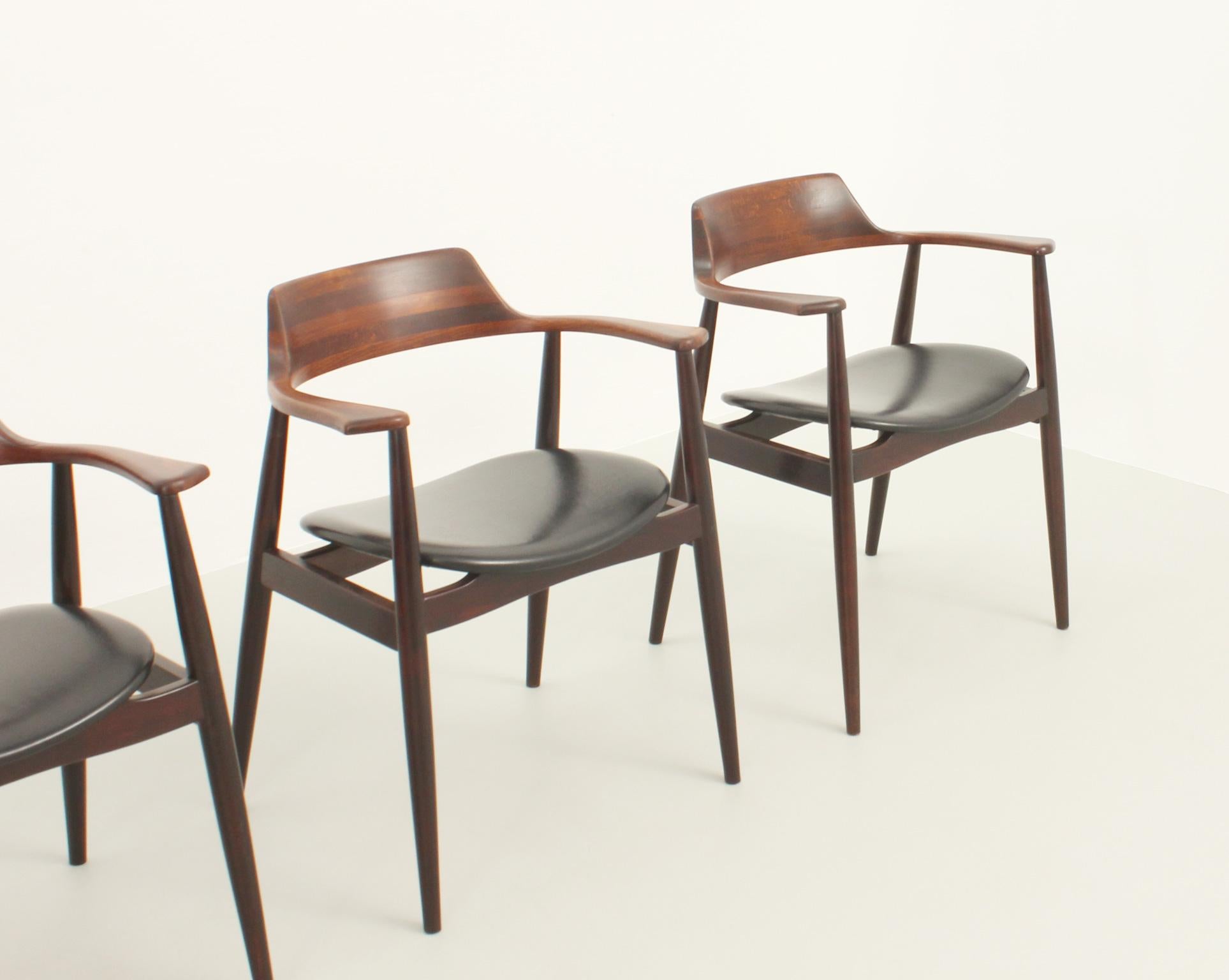 Mid-Century Modern Set of Four Dining Chairs by AG Barcelona, Spain, 1960's