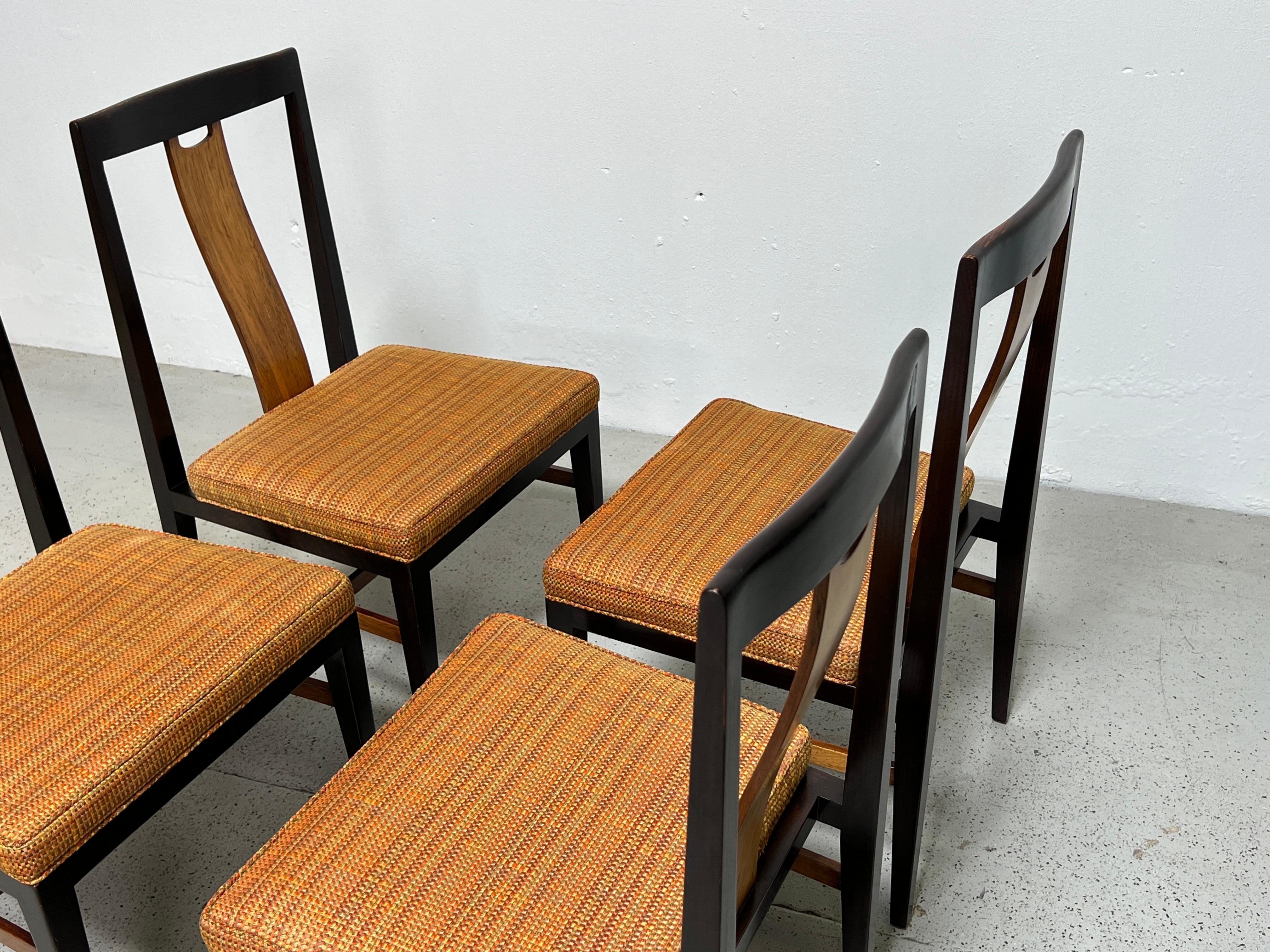 Set of Four Dining Chairs by Edward Wormley for Dunbar  For Sale 5