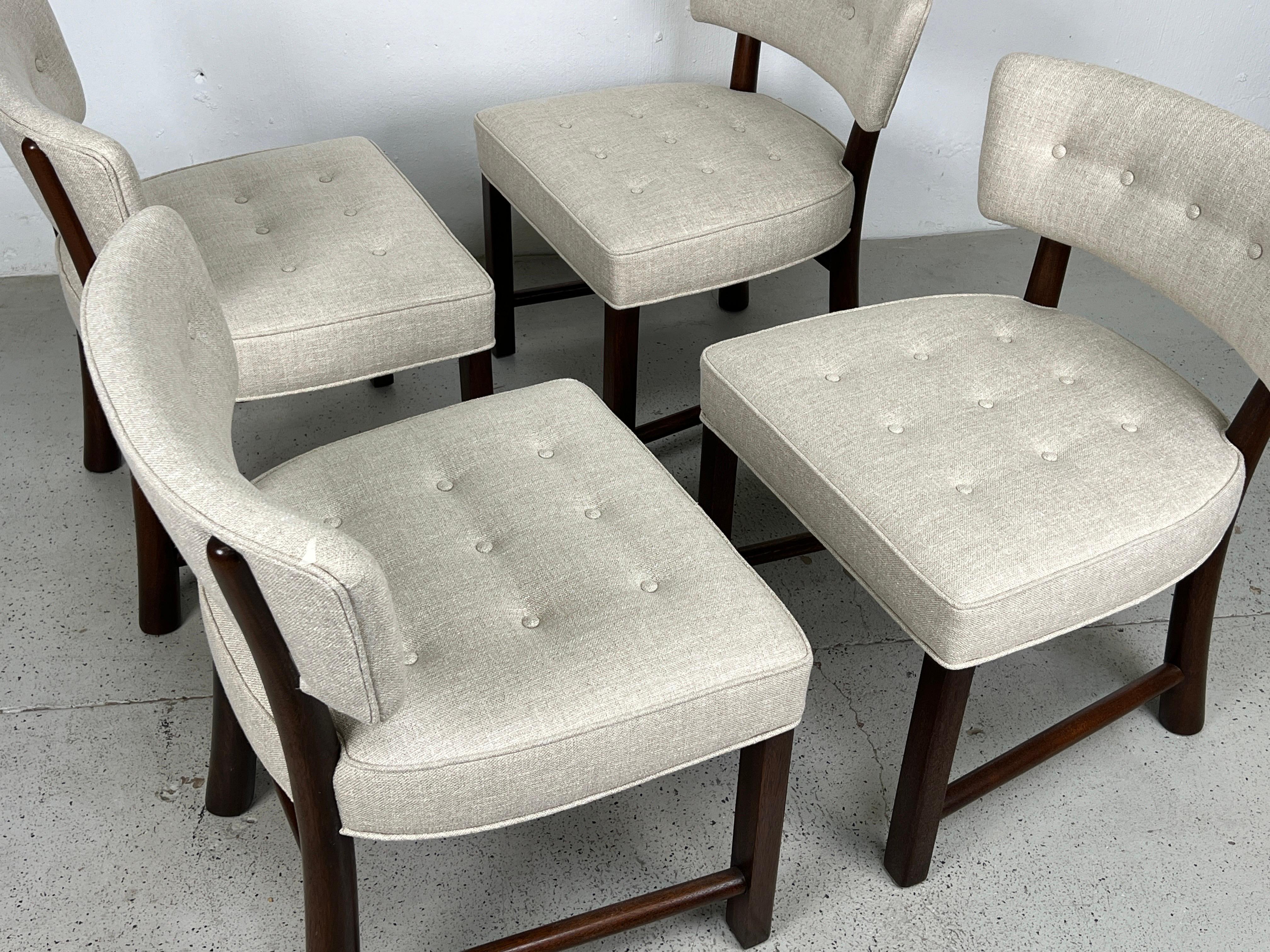 Mahogany Set of Four Dining Chairs by Edward Wormley for Dunbar For Sale