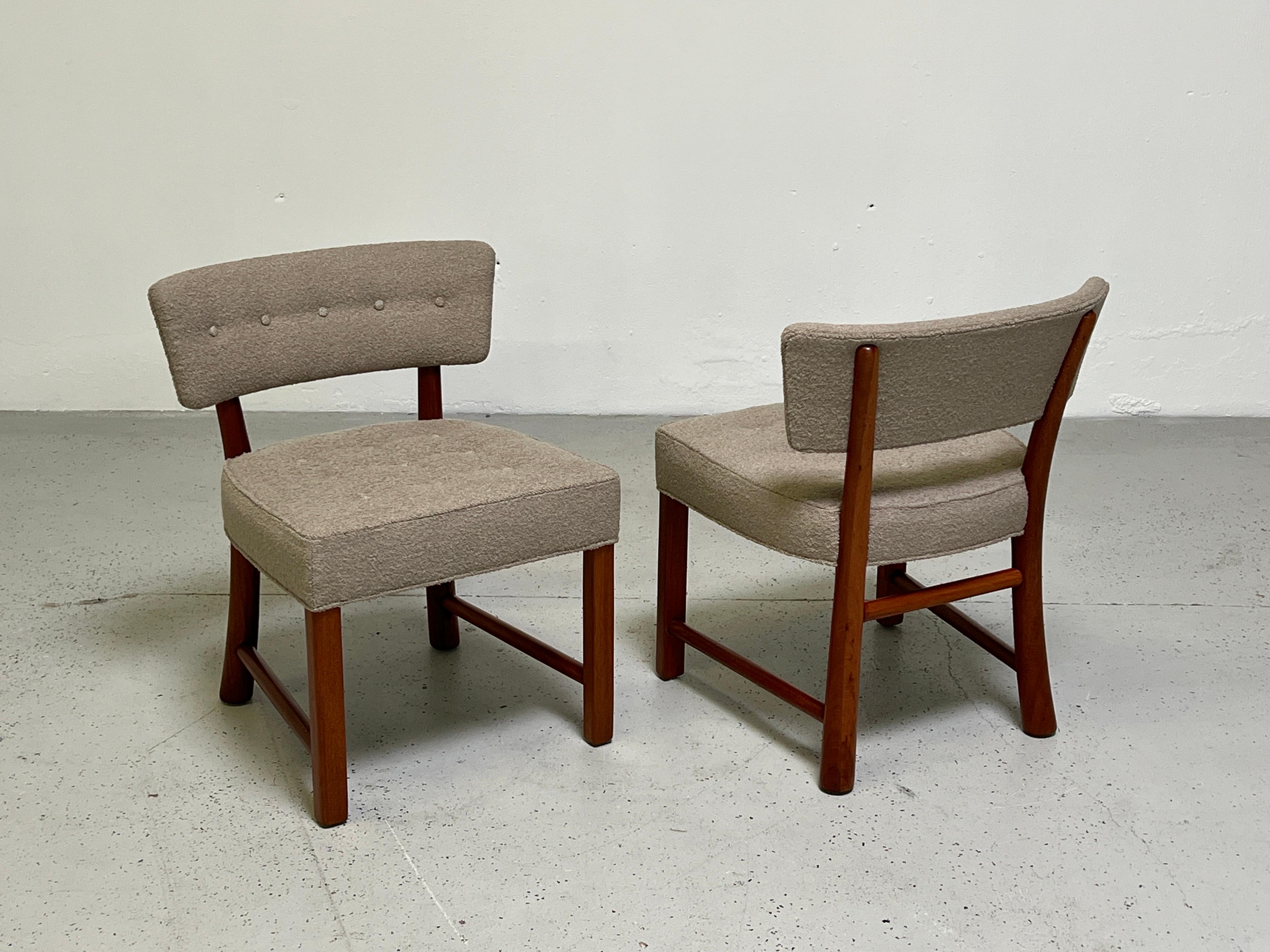 Mahogany Set of Four Dining Chairs by Edward Wormley for Dunbar
