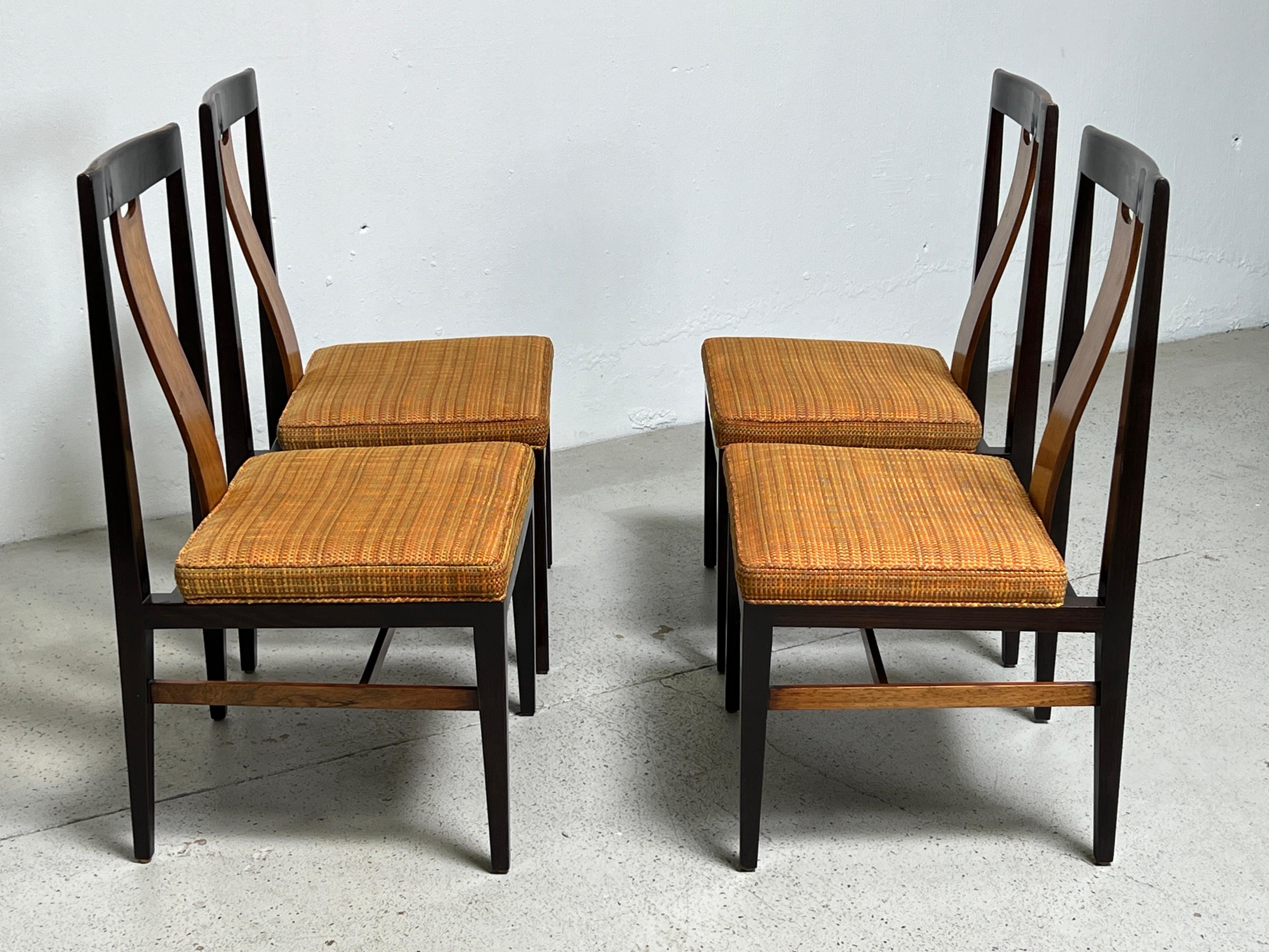 Set of Four Dining Chairs by Edward Wormley for Dunbar  For Sale 2