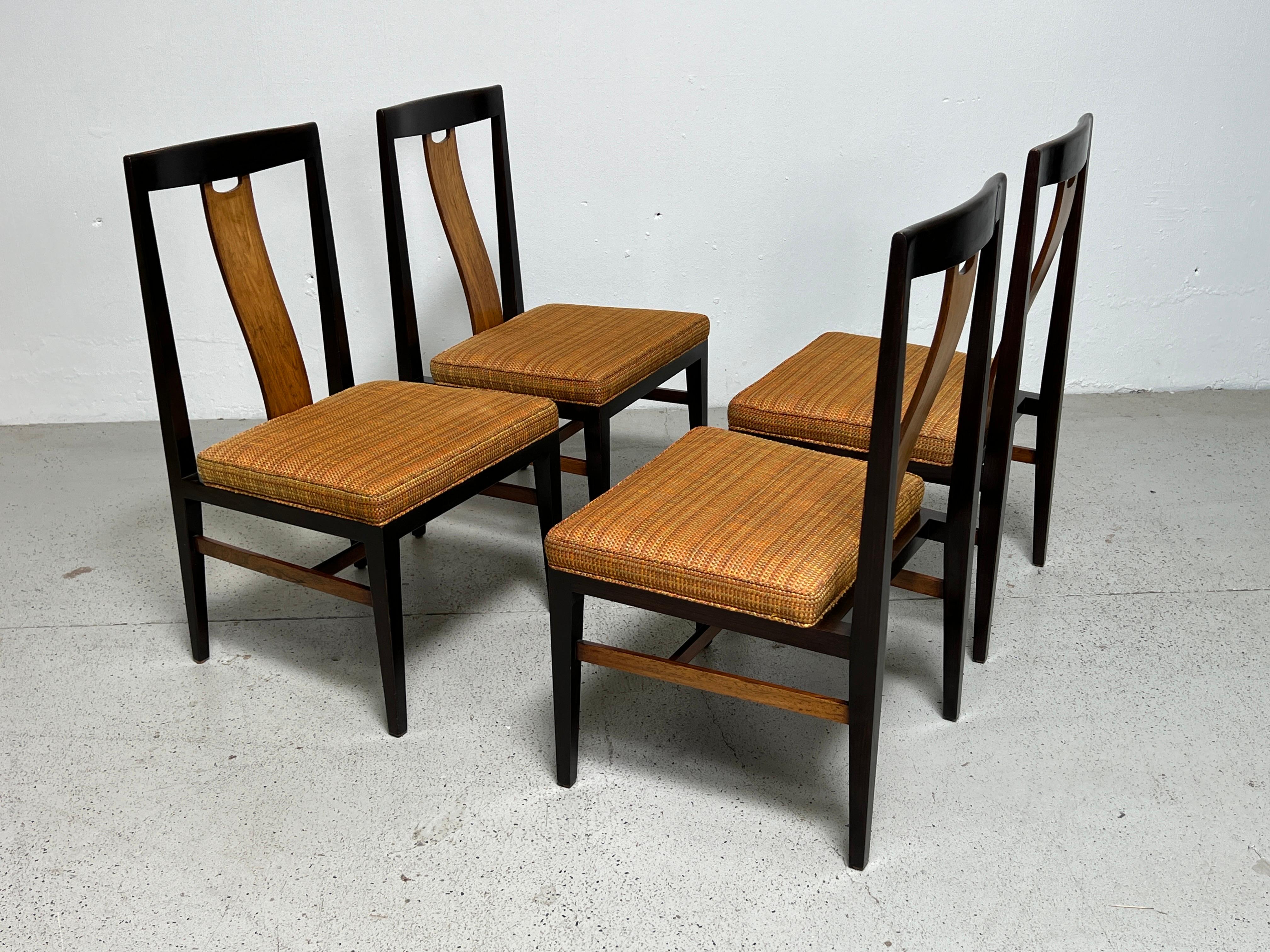 Set of Four Dining Chairs by Edward Wormley for Dunbar  For Sale 3