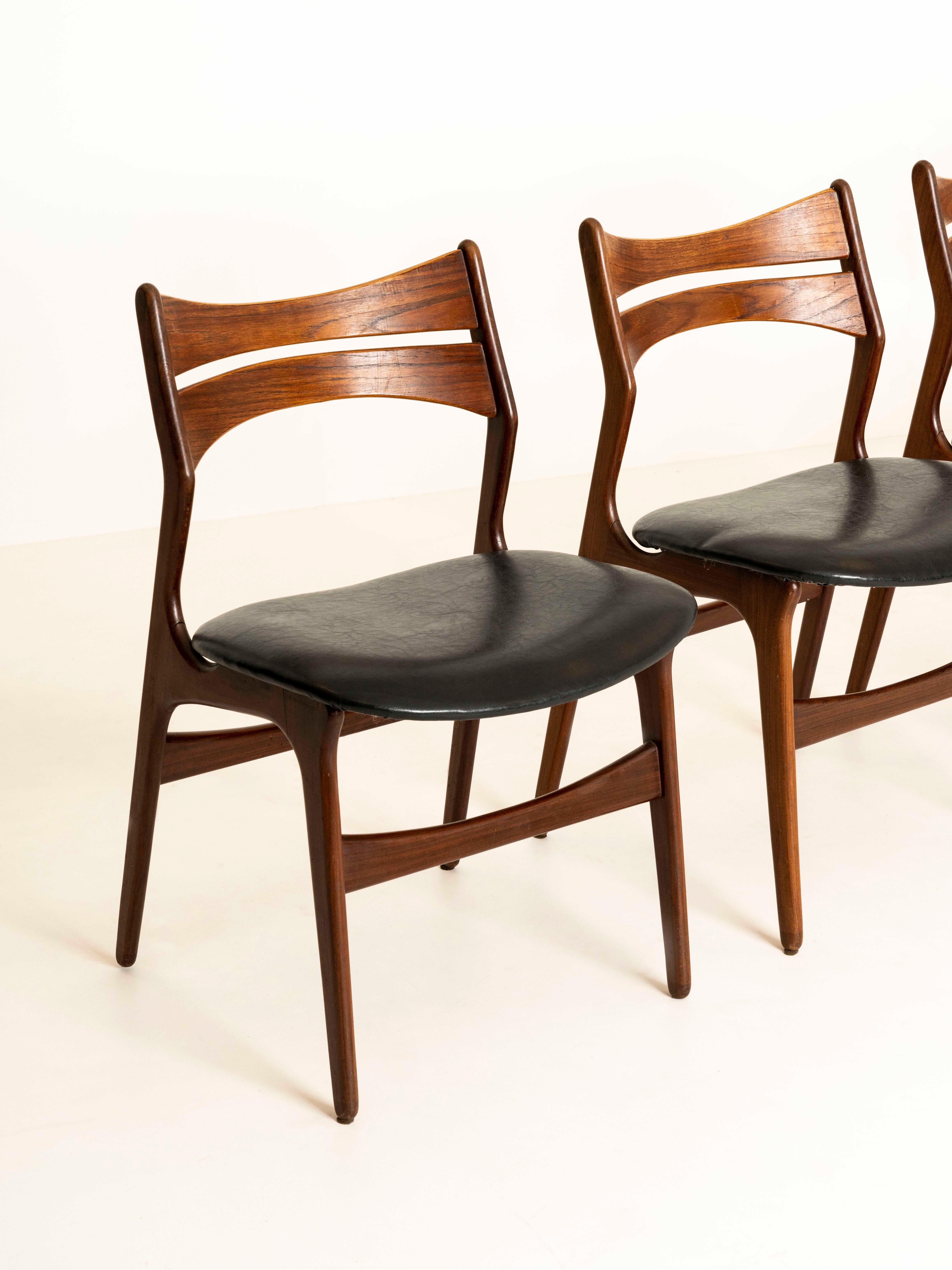 Danish Set of Four Dining Chairs by Erik Buch, Model 310, Denmark 1960s
