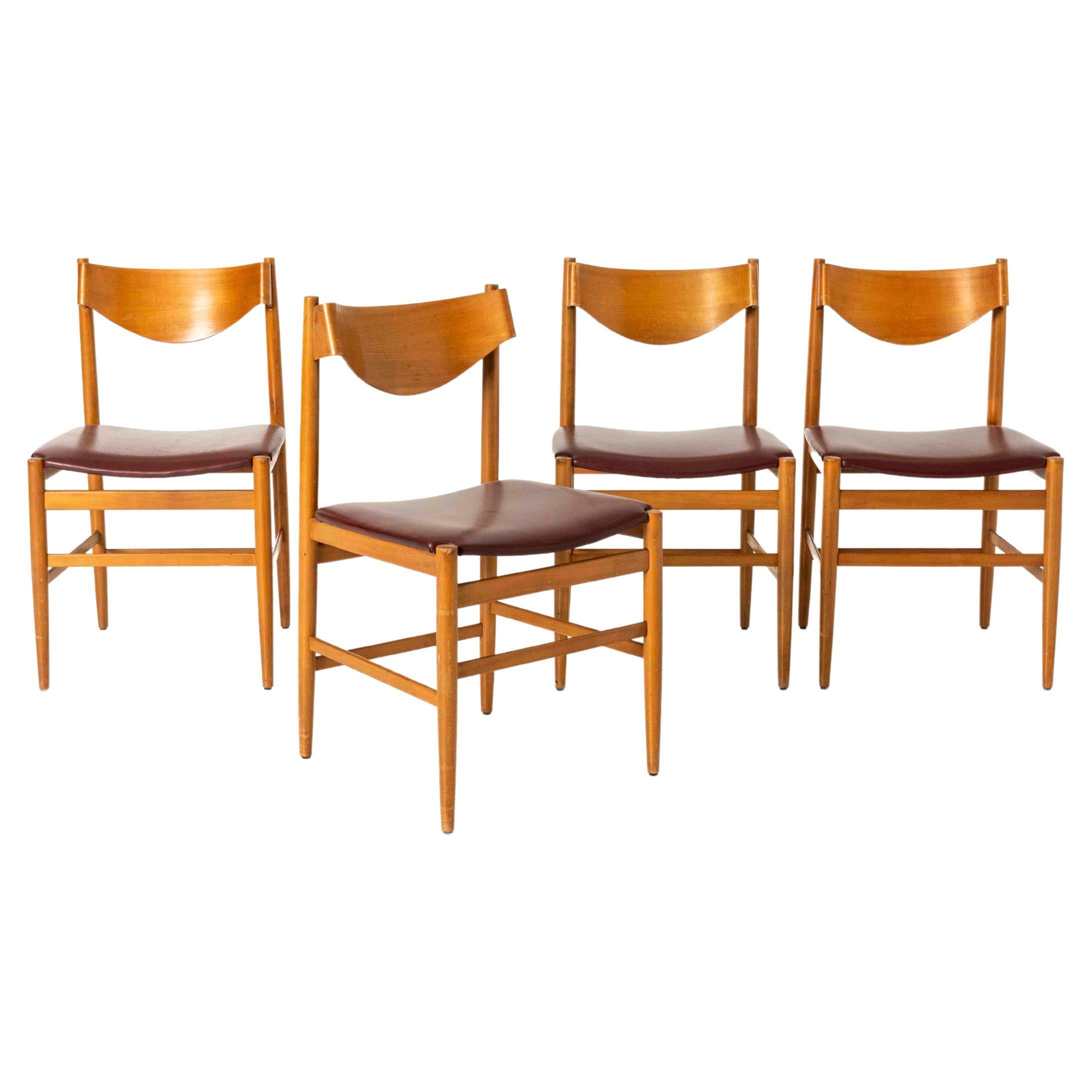 Set of Four Dining Chairs by Gianfranco Frattini for Cassina, 1960s