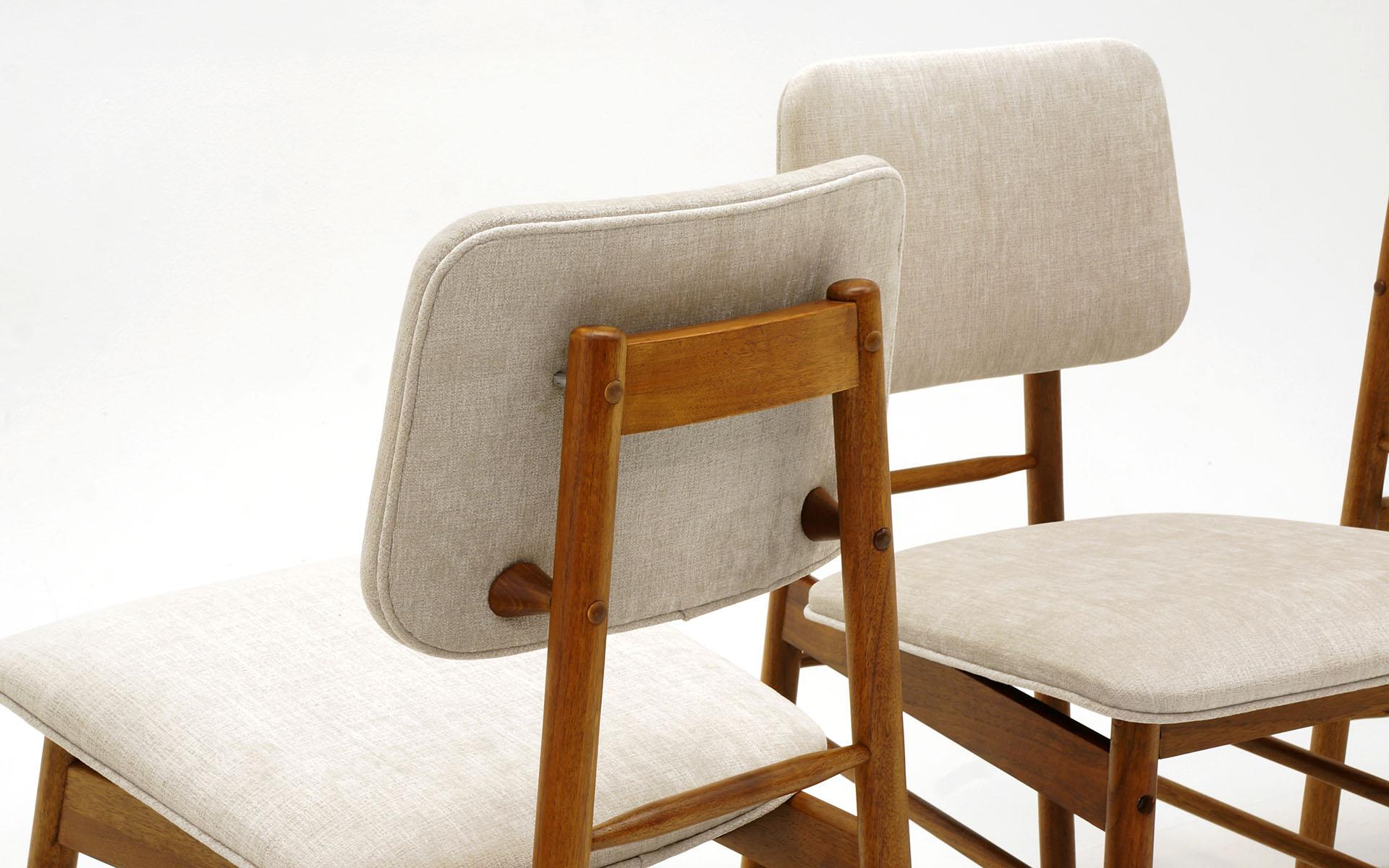 Mid-20th Century Set of Four Dining Chairs by Greta Grossman, New Knoll Upholstery, Excellent