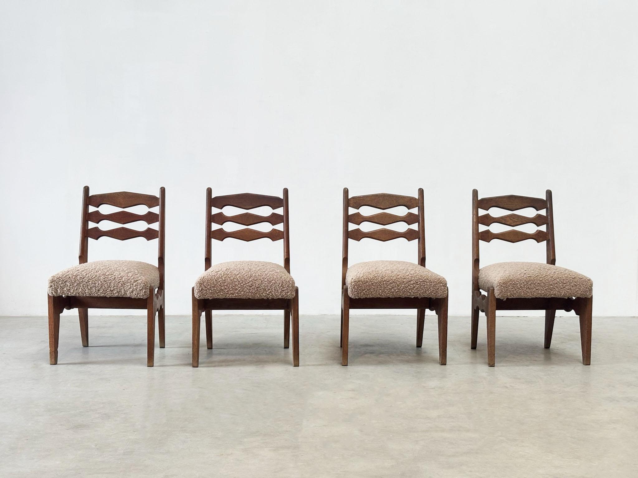 Set of four dining chairs by Guillerme & Chambron In condizioni buone in vendita a Nijlen, VAN