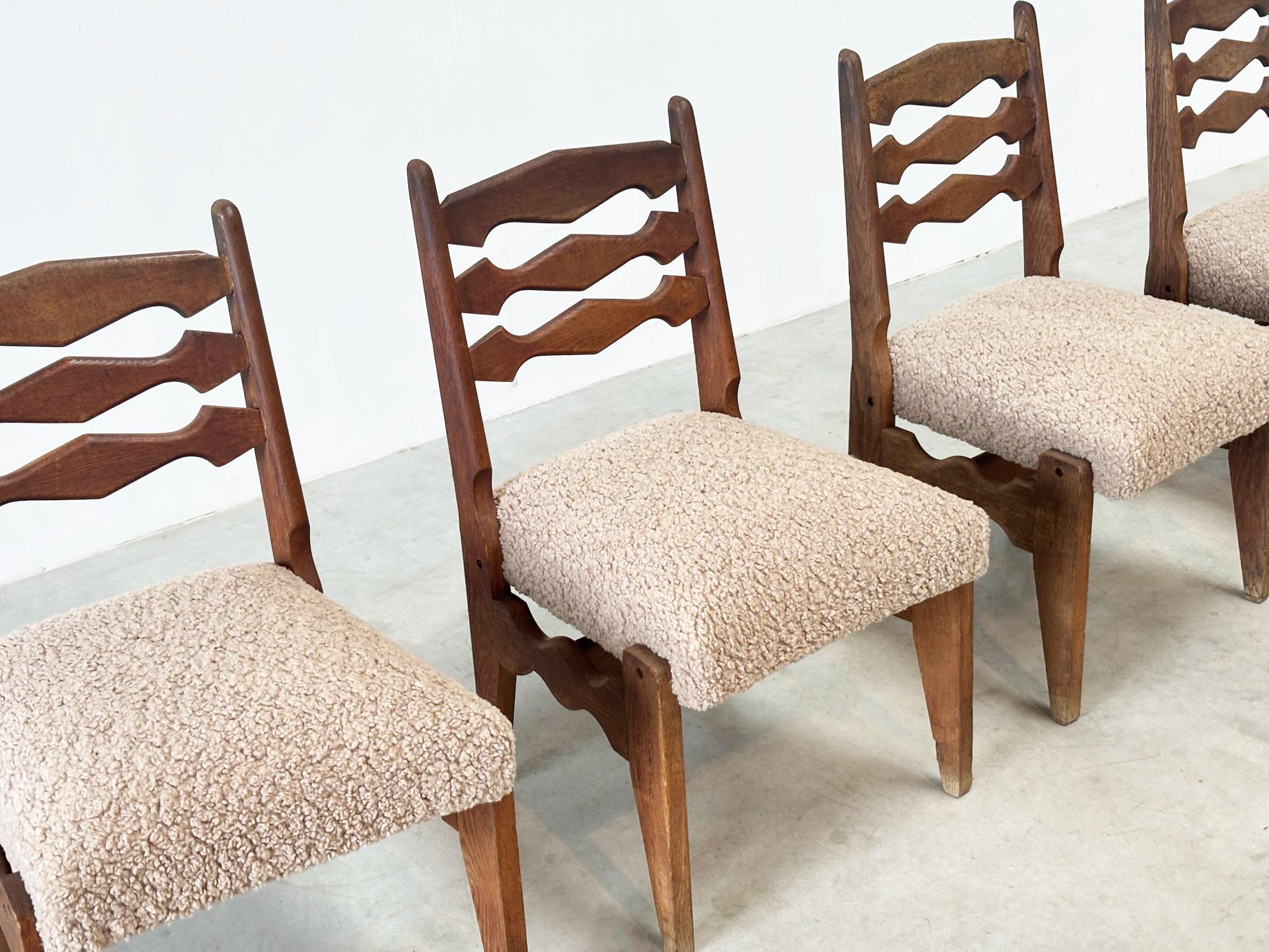 Fine XX secolo Set of four dining chairs by Guillerme & Chambron in vendita