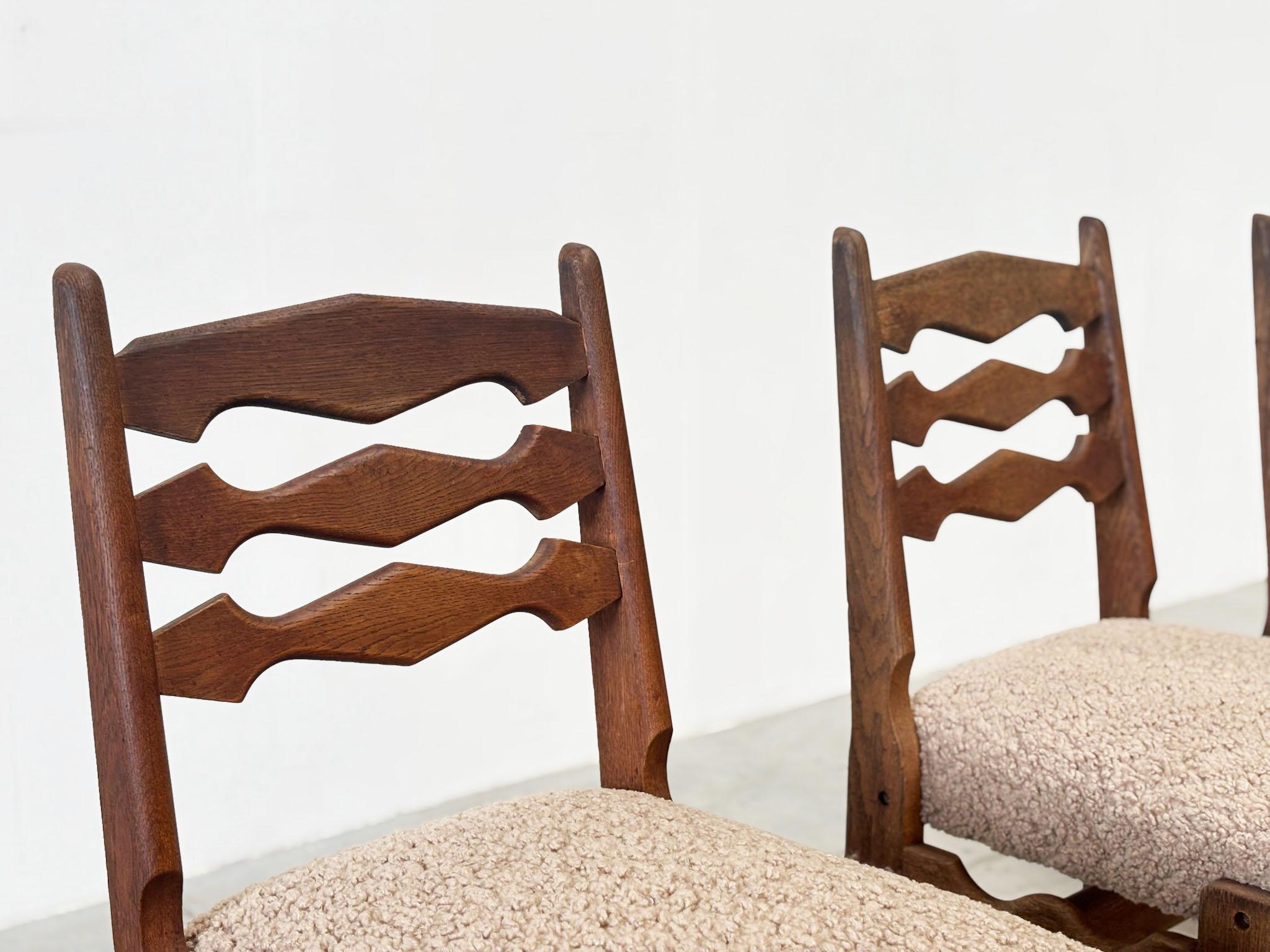Tessuto Set of four dining chairs by Guillerme & Chambron in vendita