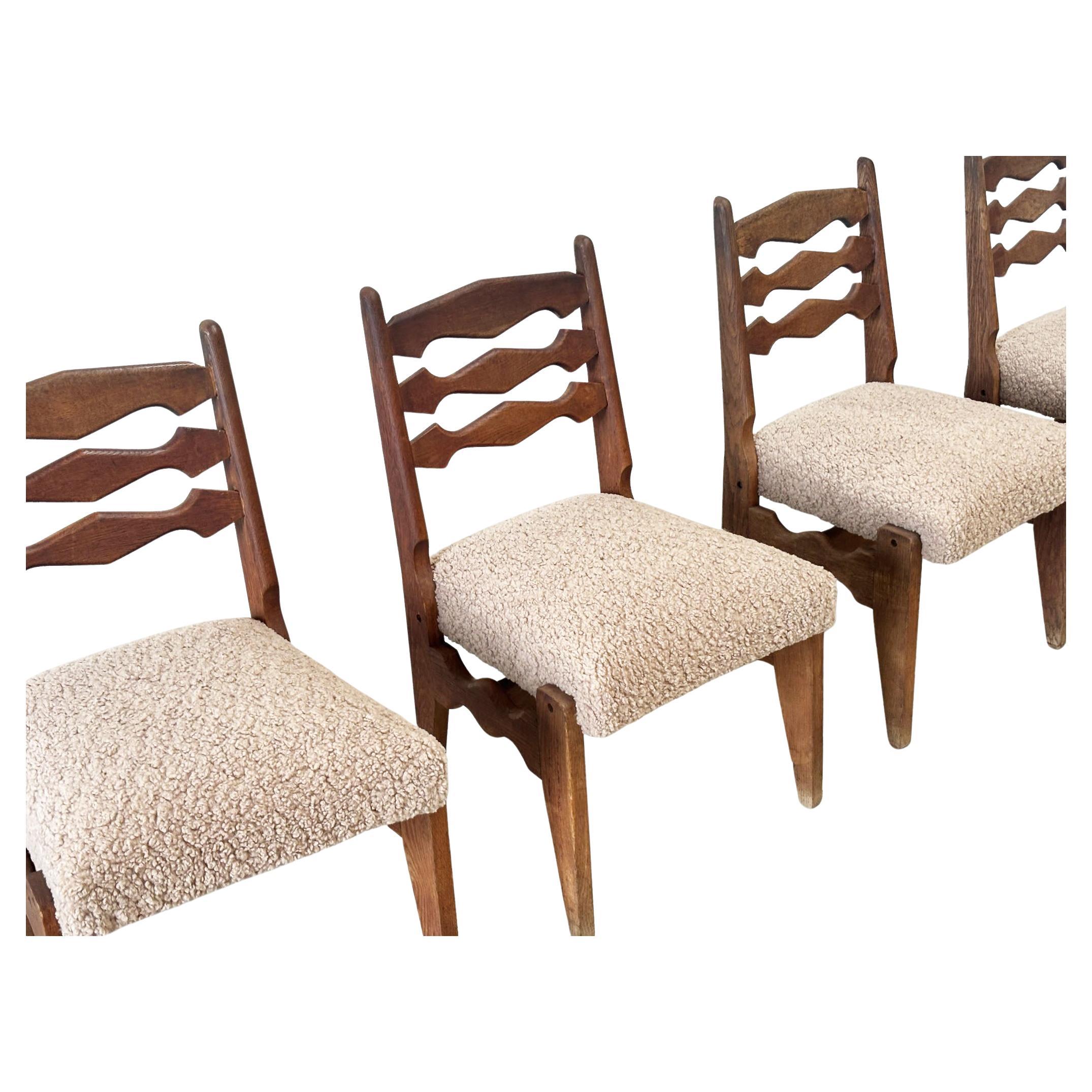 Set of four dining chairs by Guillerme & Chambron in vendita