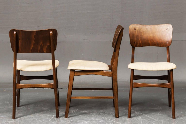 Scandinavian Modern Set of Four Dining Chairs by Ib Kofod-Larsen for Christensen & Larsen For Sale