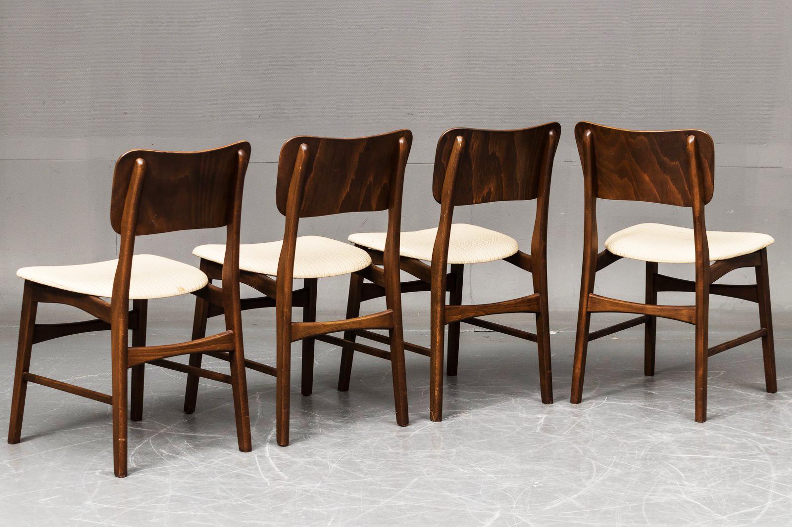 Danish Set of Four Dining Chairs by Ib Kofod-Larsen for Christensen & Larsen For Sale
