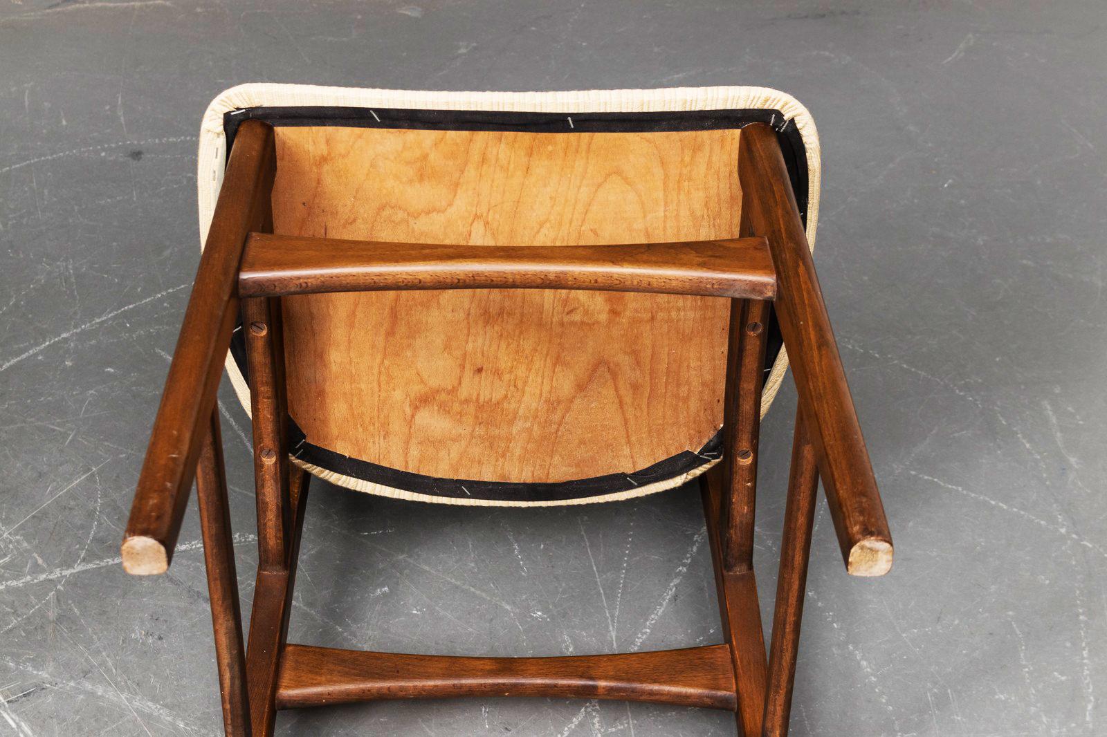 Beech Set of Four Dining Chairs by Ib Kofod-Larsen for Christensen & Larsen For Sale