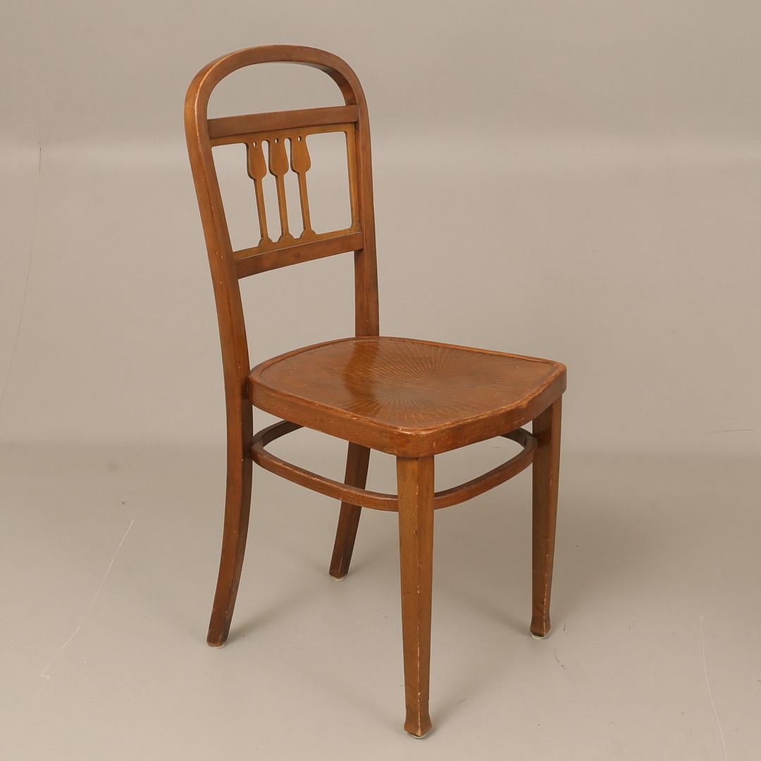 Vienna Secession Set of Four Dining Chairs by J. J. Kohn For Sale