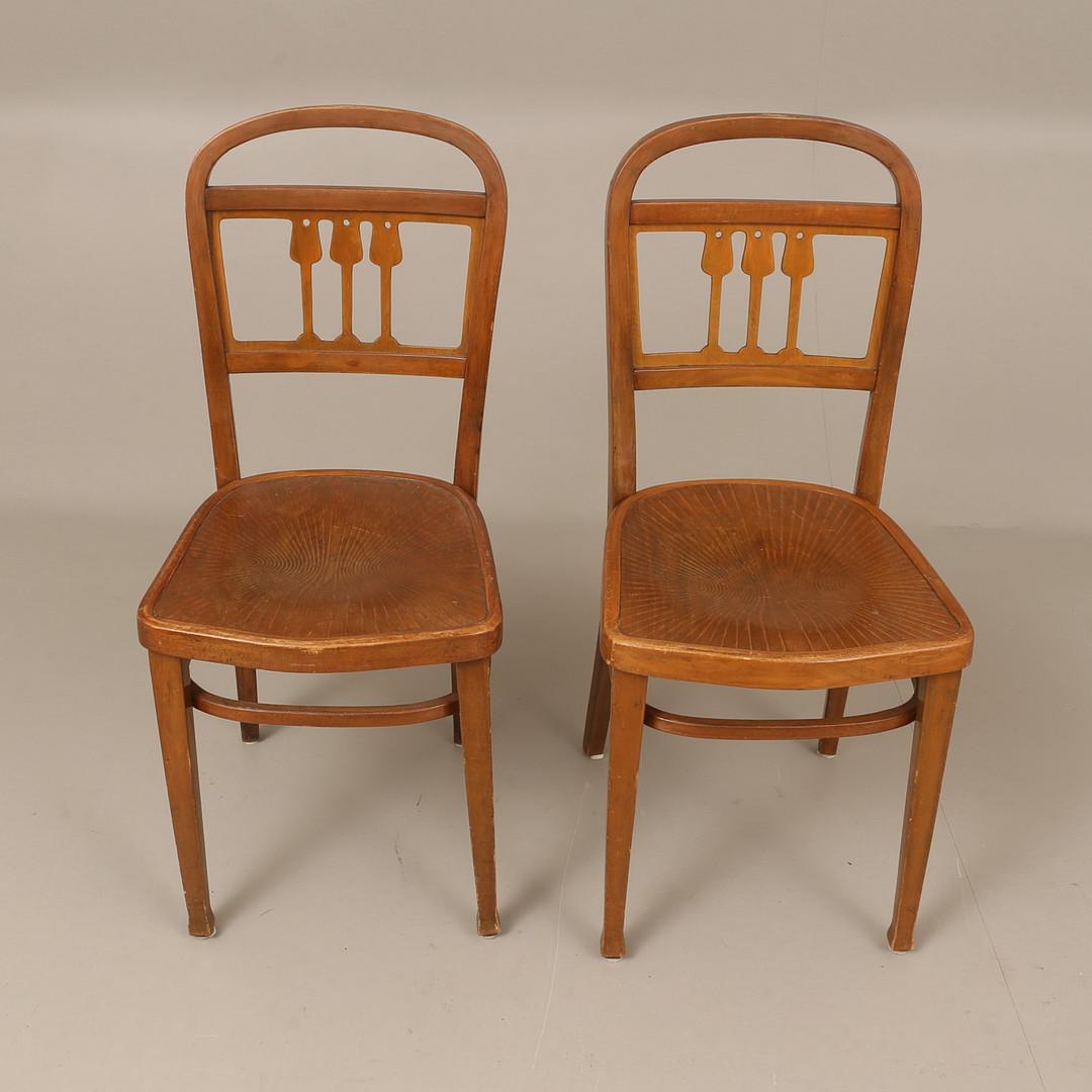 Austrian Set of Four Dining Chairs by J. J. Kohn For Sale