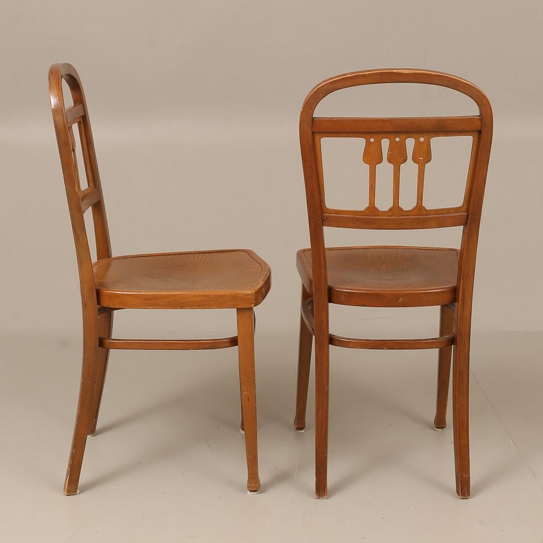 Set of Four Dining Chairs by J. J. Kohn In Fair Condition For Sale In Vienna, AT