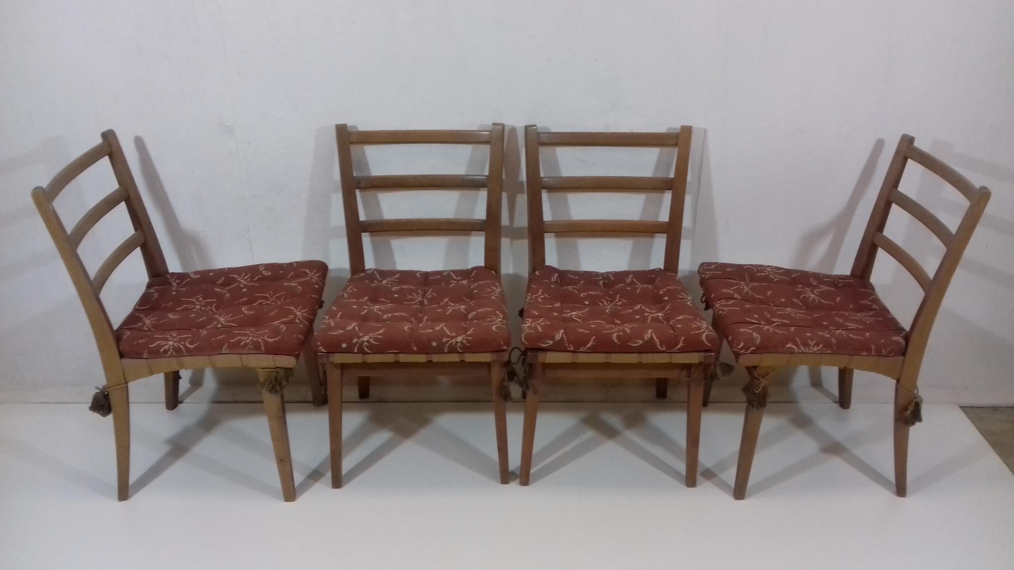 Mid-Century Modern Set of Four Dining Chairs by Jan Vaněk, 1955 For Sale