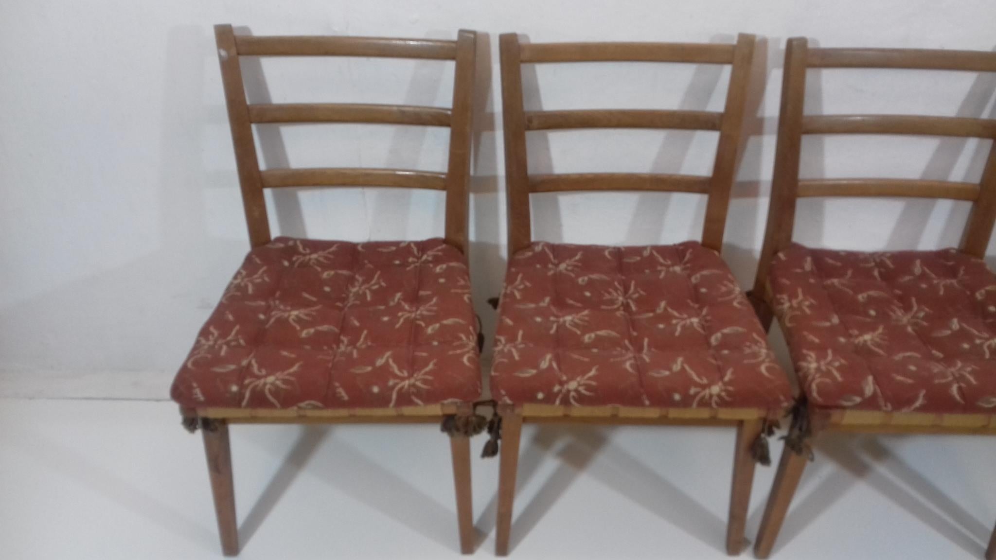 Set of Four Dining Chairs by Jan Vaněk, 1955 In Good Condition For Sale In Praha, CZ