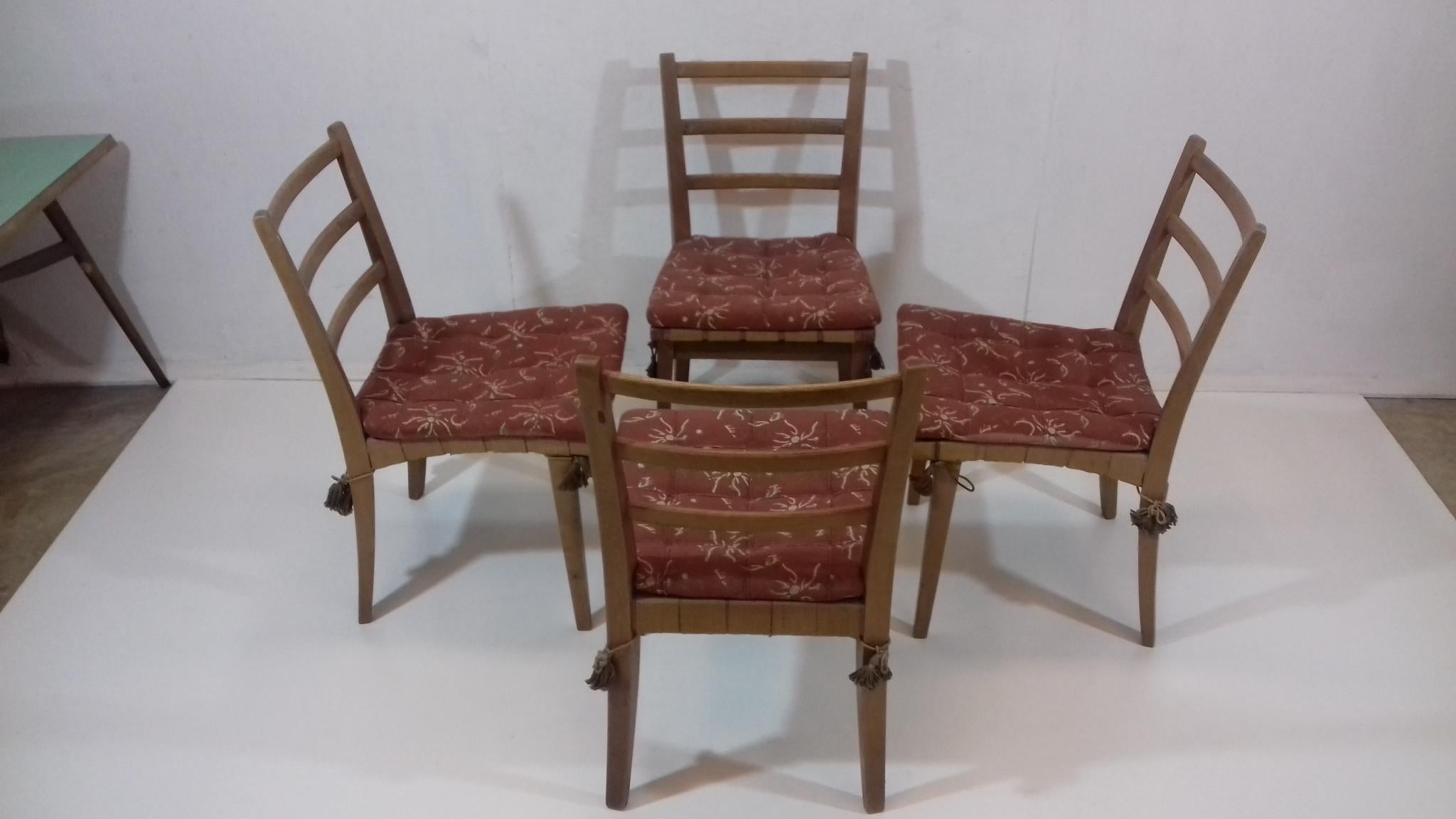 Set of Four Dining Chairs by Jan Vaněk, 1955 For Sale 2