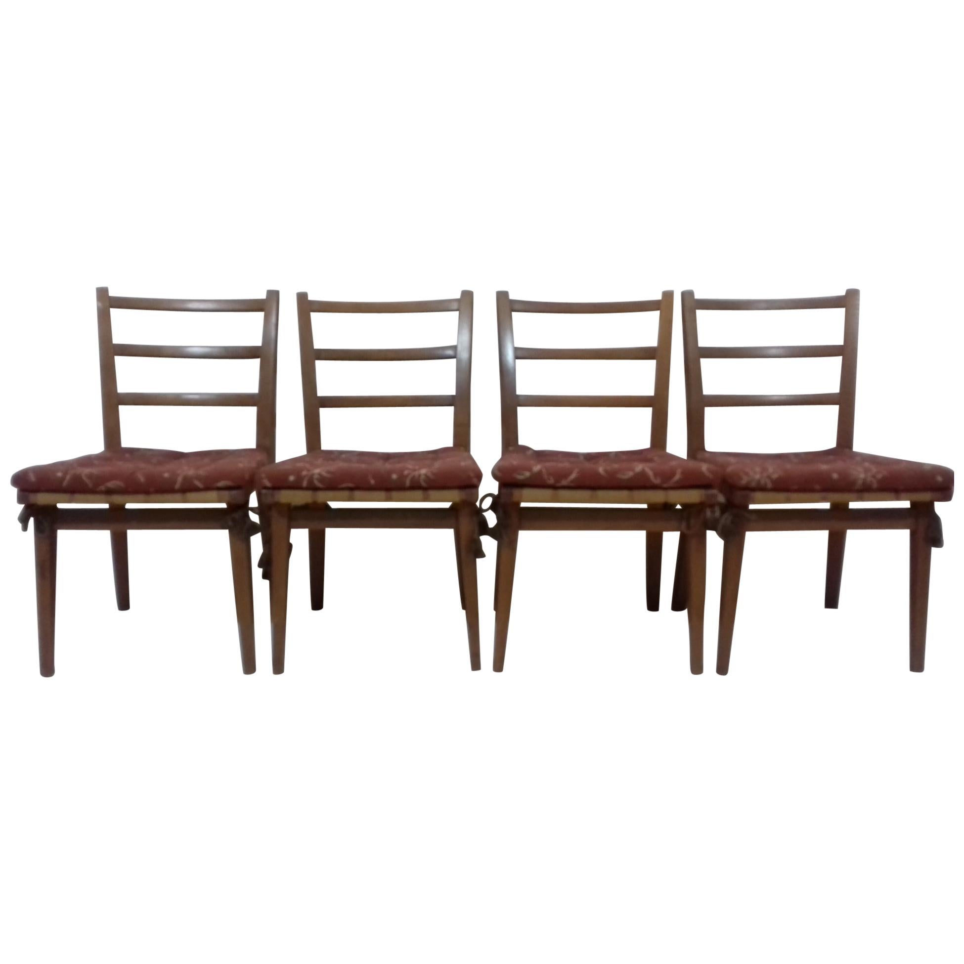 Ensemble de quatre chaises de salle à manger par Jan Vaněk, 1955