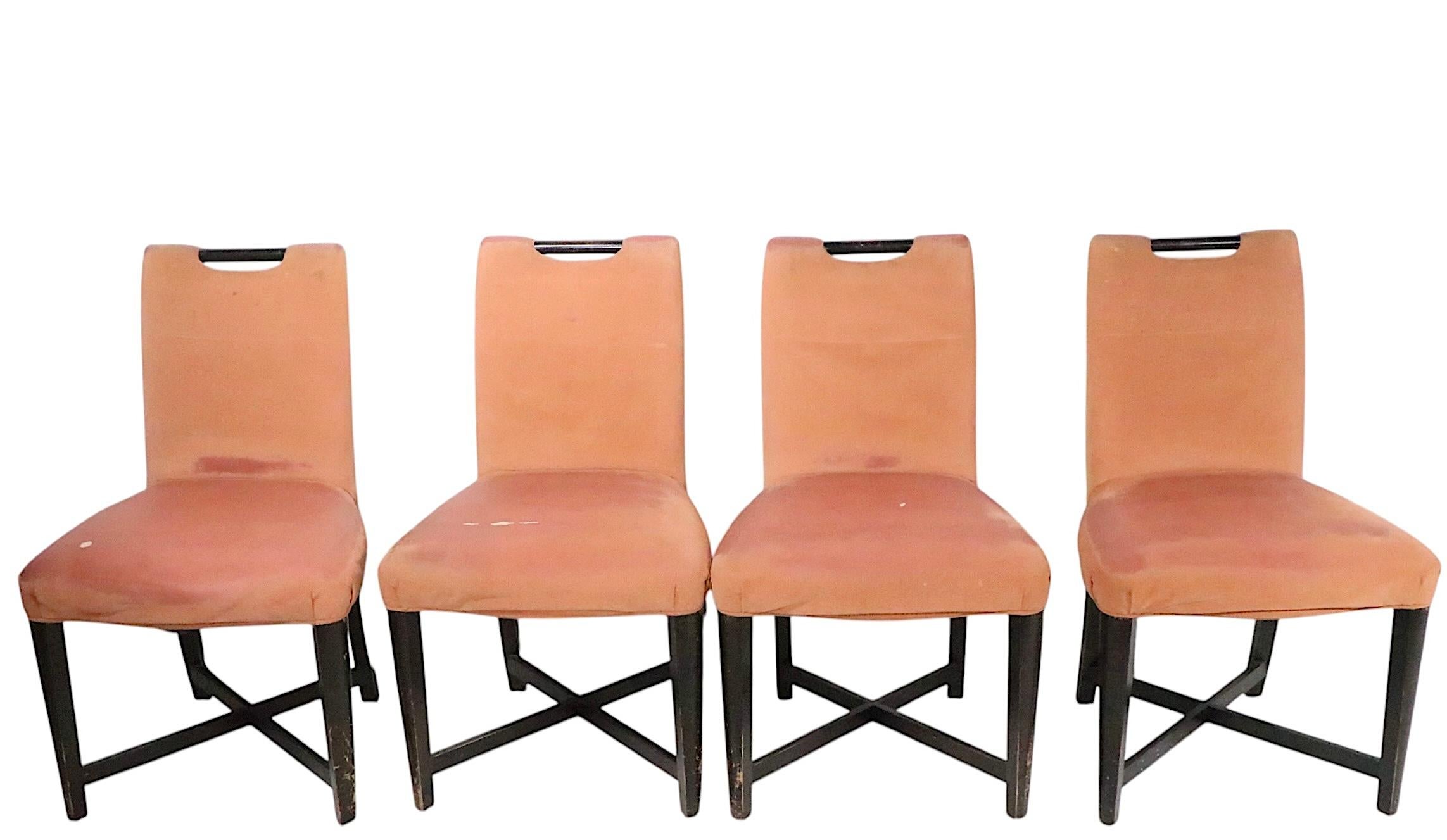 Satz von vier Esszimmerstühlen von John Hutton für Donghia im Angebot 7