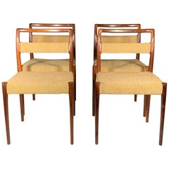 Set of Four Dining Chairs by Kai Kristiansen in Brazilian Rosewood