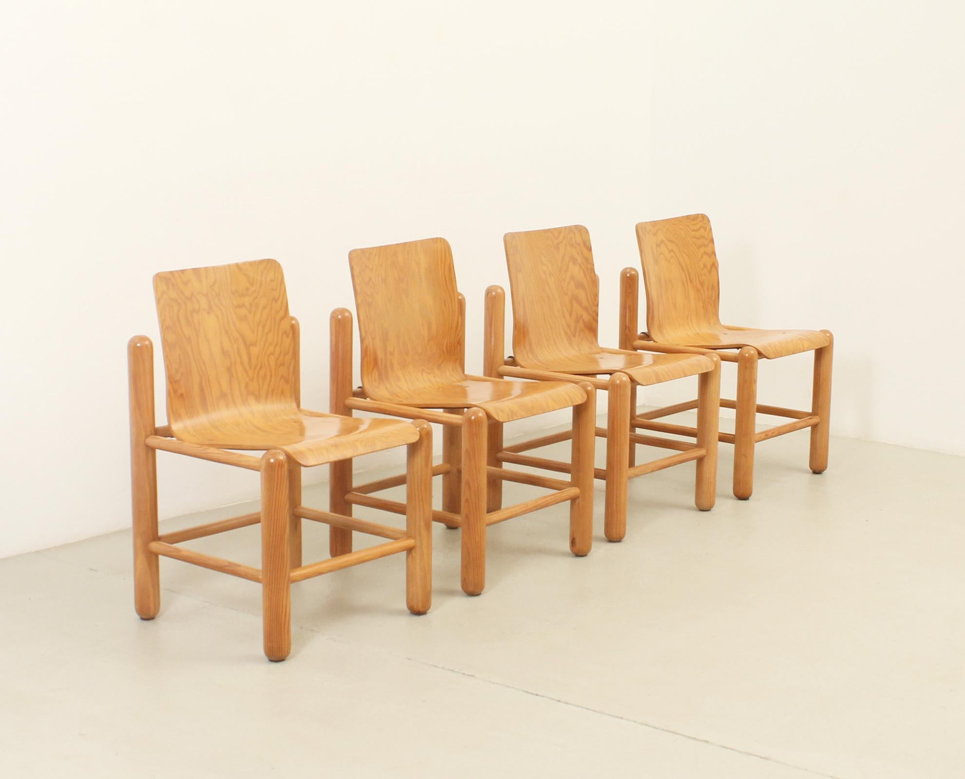 Danish Set of Four Dining Chairs by Knud Friis & Elmar Moltke Nielsen, Denmark, 1970's For Sale