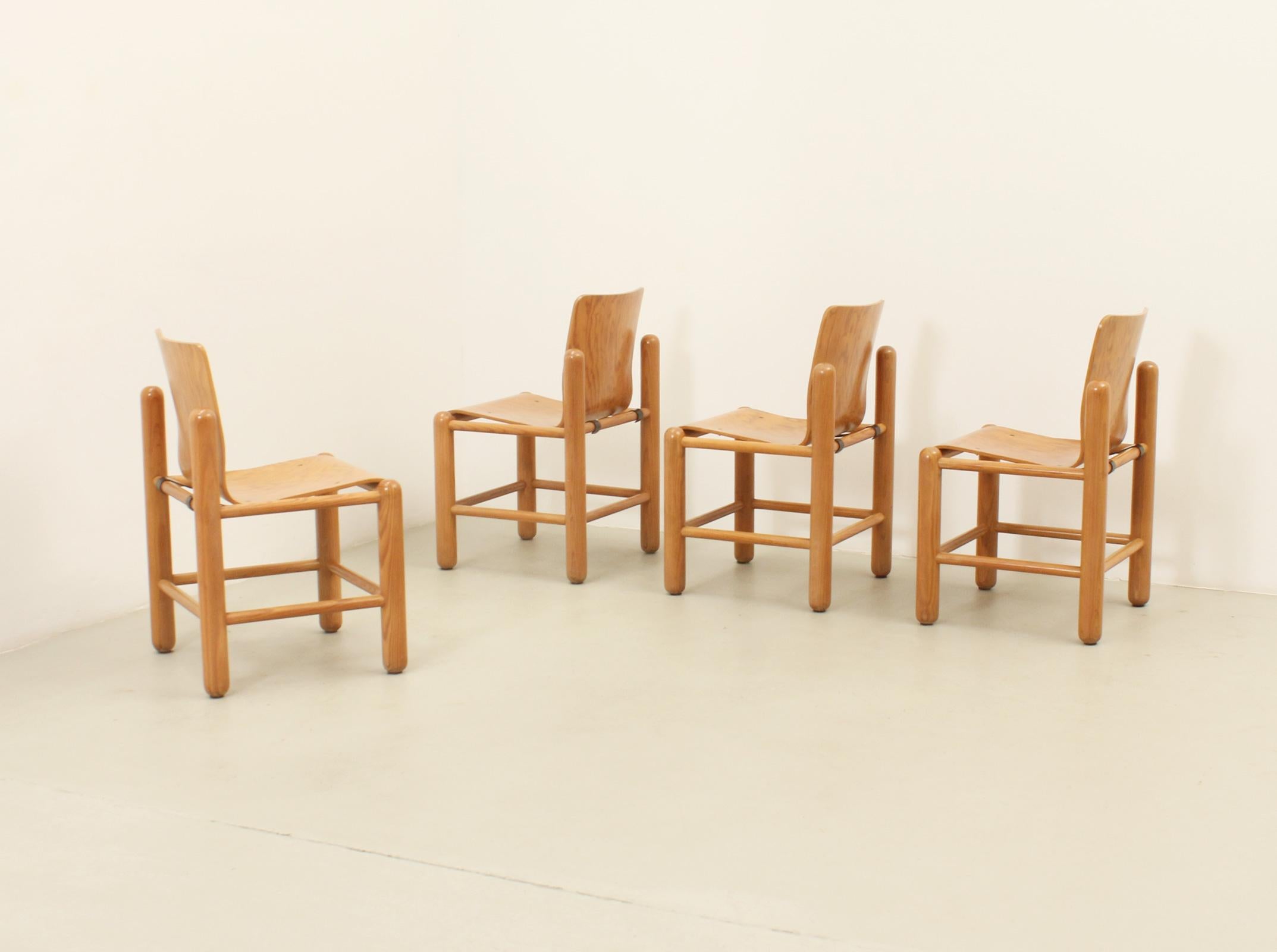 Late 20th Century Set of Four Dining Chairs by Knud Friis & Elmar Moltke Nielsen, Denmark, 1970's For Sale