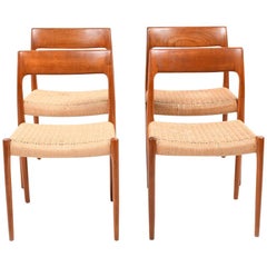 Set of Four Dining Chairs by N.O.Møller, 1960s