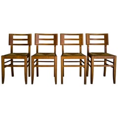 Set of Four Dining Chairs by Pierre Cruege, France, 1940s