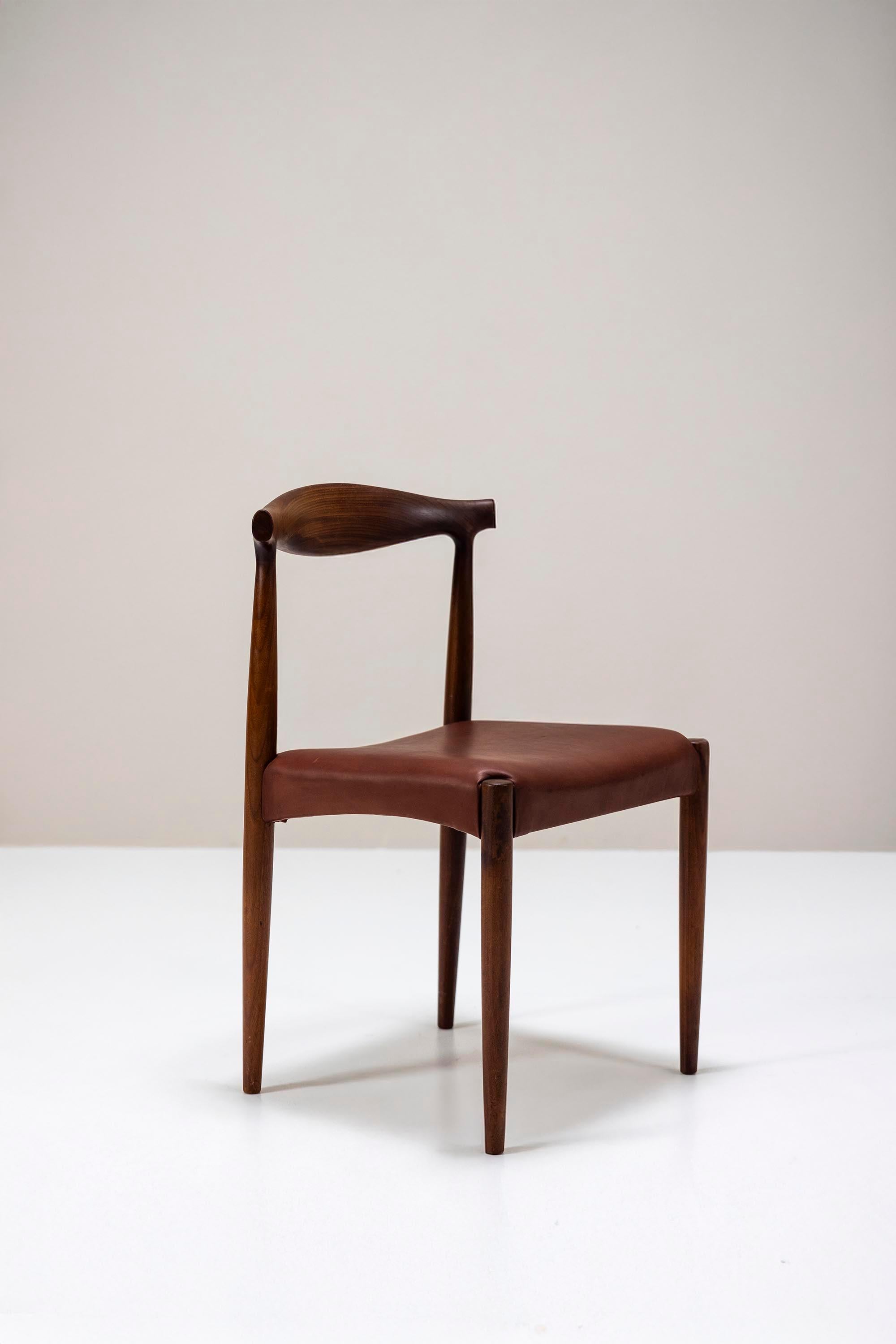 Juego de cuatro sillas de comedor de Vamo Sønderborg, Dinamarca Años 60 en venta 11