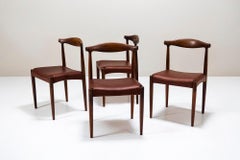Juego de cuatro sillas de comedor de Vamo Sønderborg, Dinamarca Años 60