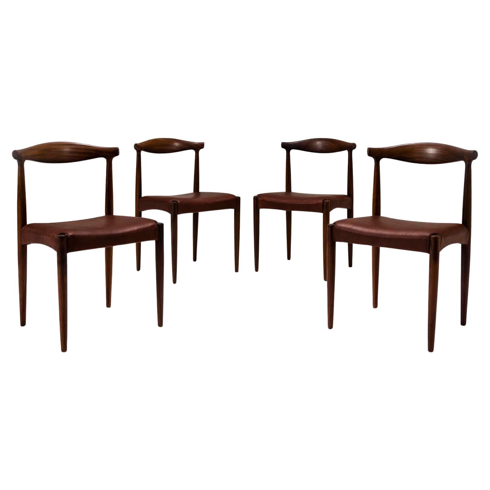 Set of Four Dining Chairs by Vamo Sønderborg, Denmark 1960s