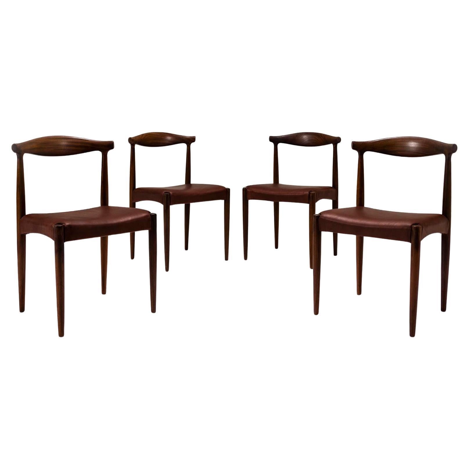 Juego de cuatro sillas de comedor de Vamo Sønderborg, Dinamarca Años 60 en venta