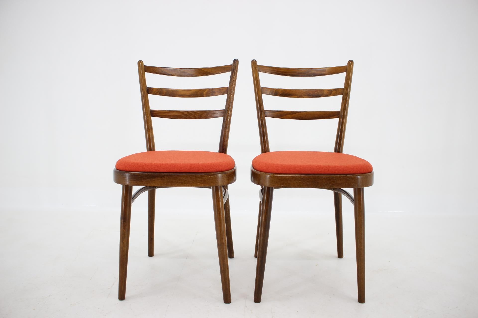 Fabric Set of Four Dining Chairs, Czechoslovakia, 1965 For Sale