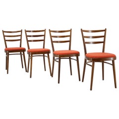 Juego de cuatro sillas de comedor, Checoslovaquia, 1965