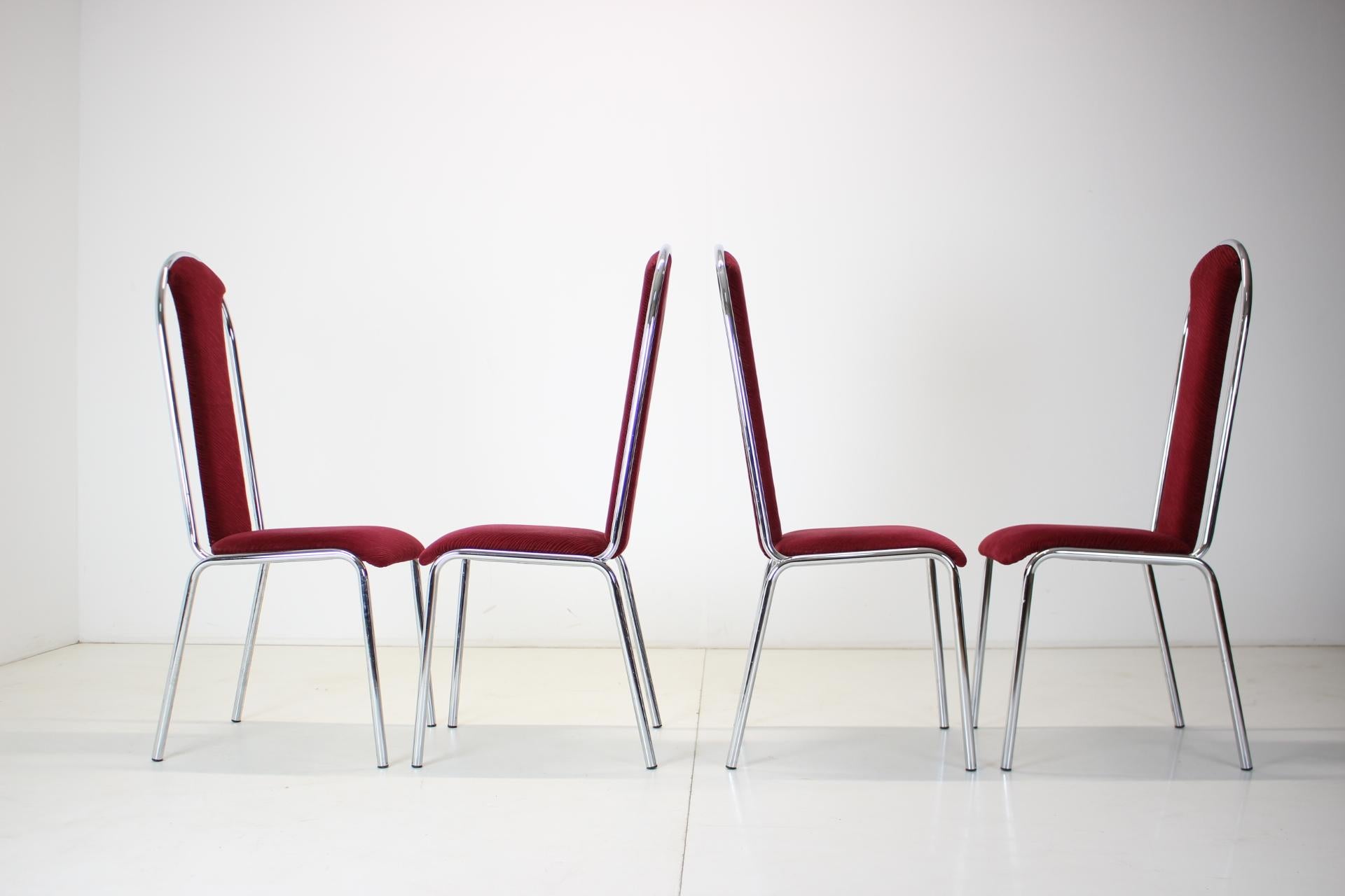 Late 20th Century Set of Four Dining Chairs, Czechoslovakia, 1980s Kovobel For Sale