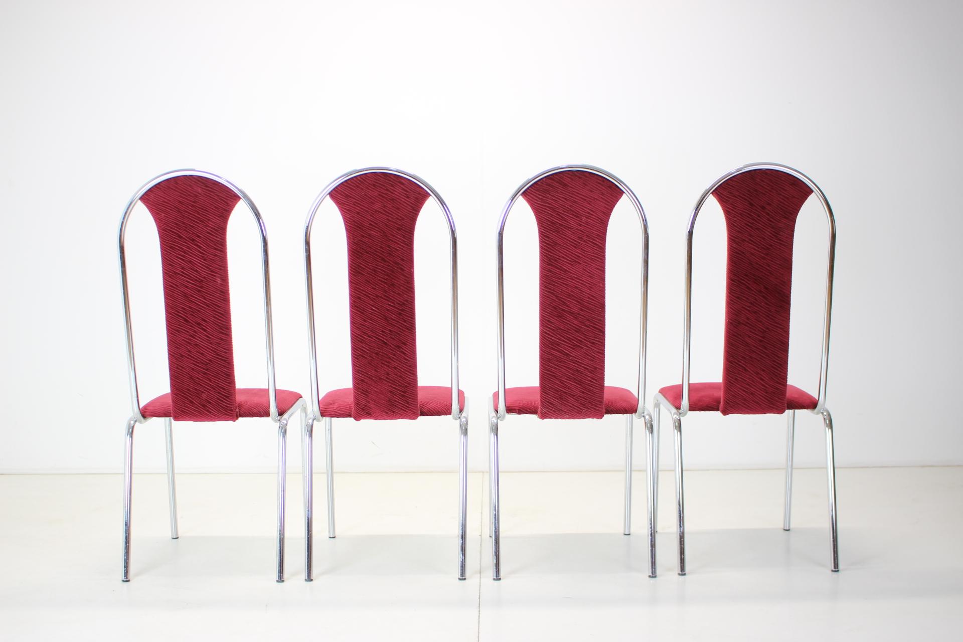 Set of Four Dining Chairs, Czechoslovakia, 1980s Kovobel For Sale 1